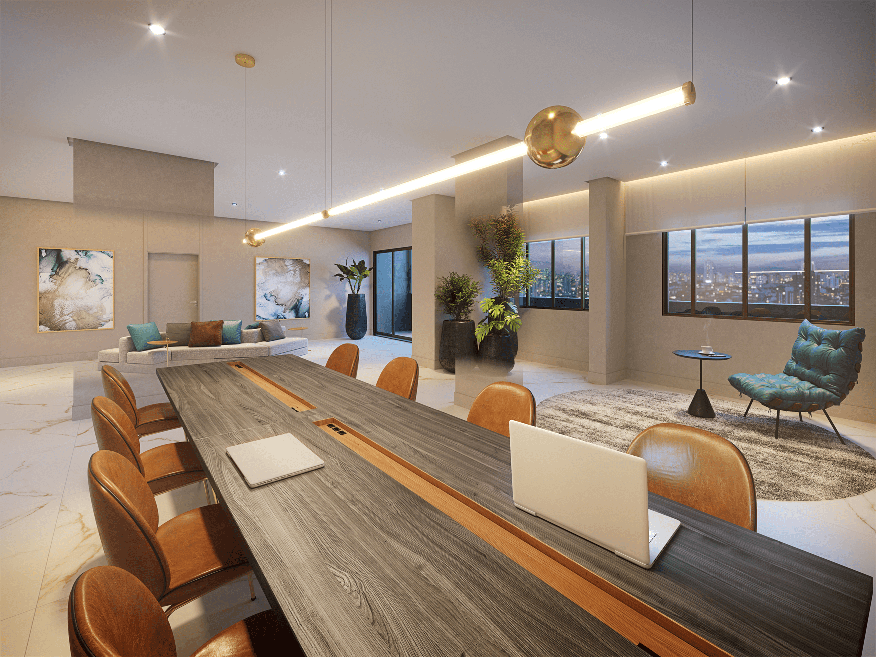 Perspectiva Ilustrada Coworking