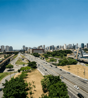 Vista aérea da Radial Leste