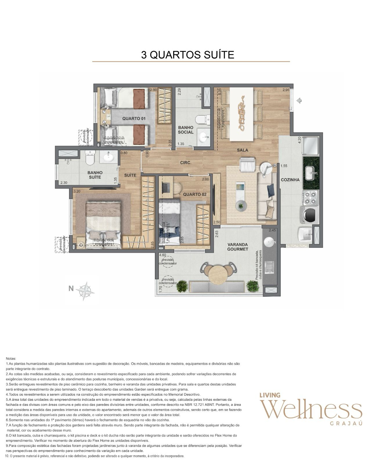 Imagem Prévia 3 Quartos com Suite - Área Privativa Total: 68m²