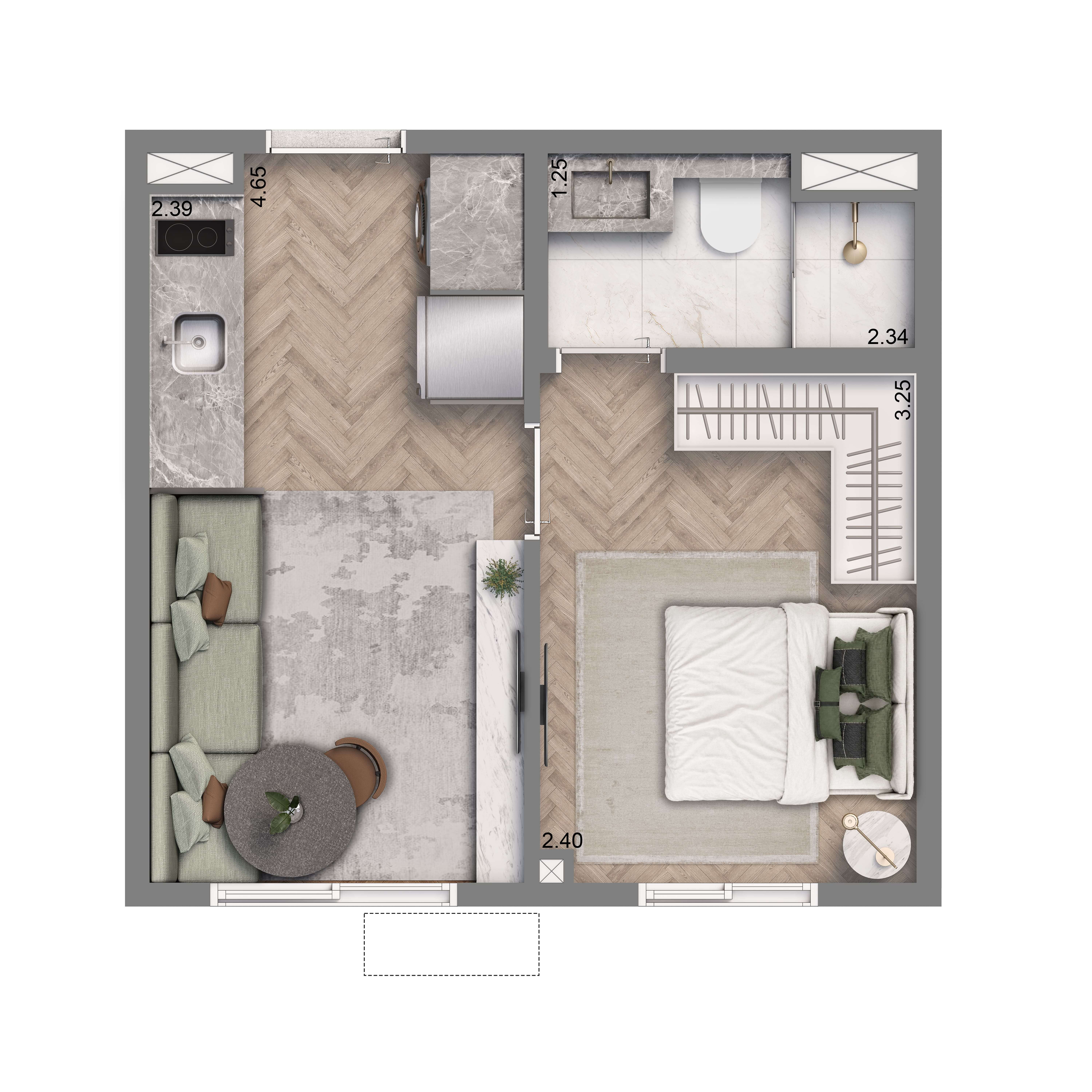 Planta 24m²