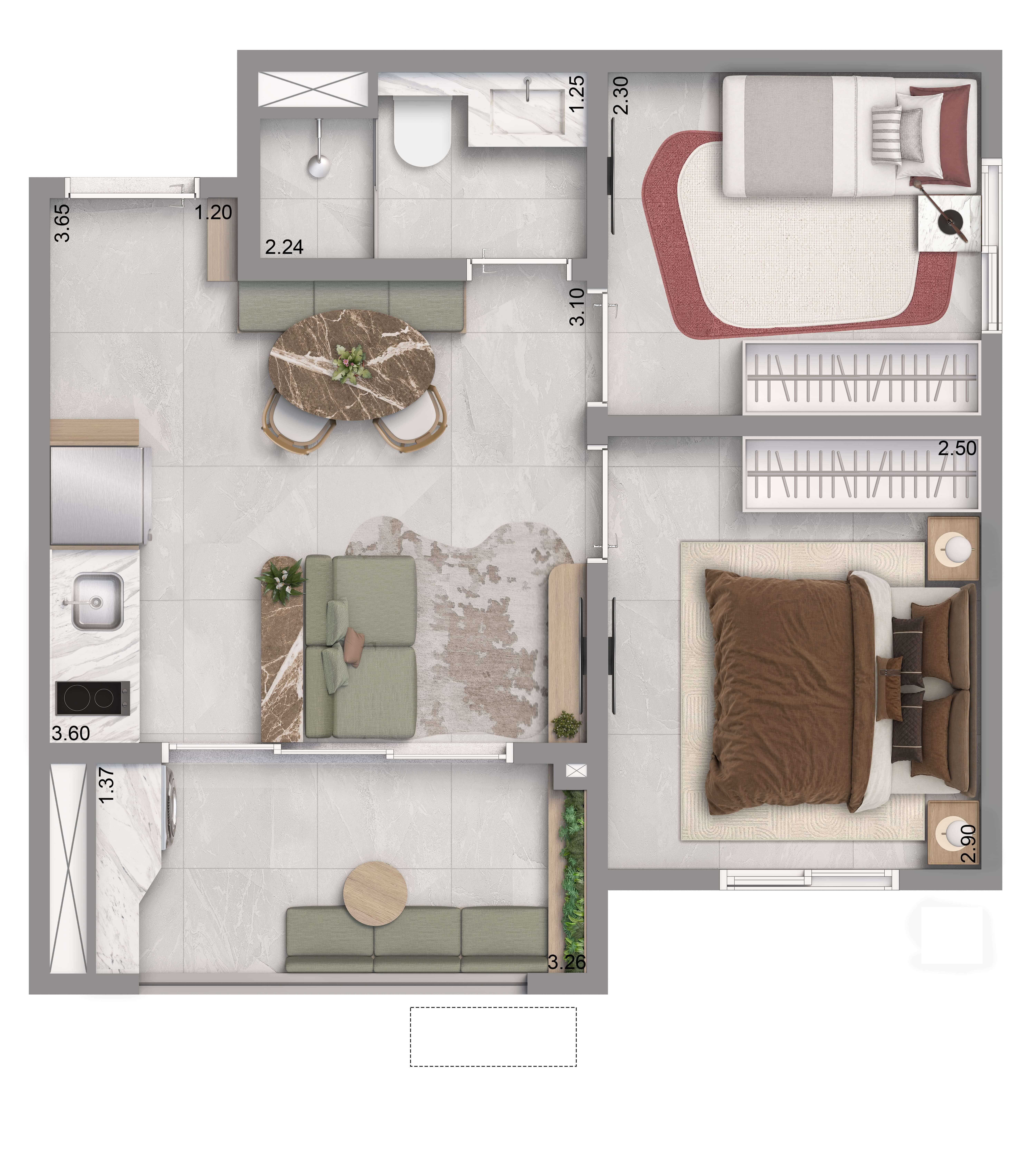 Planta 37m²