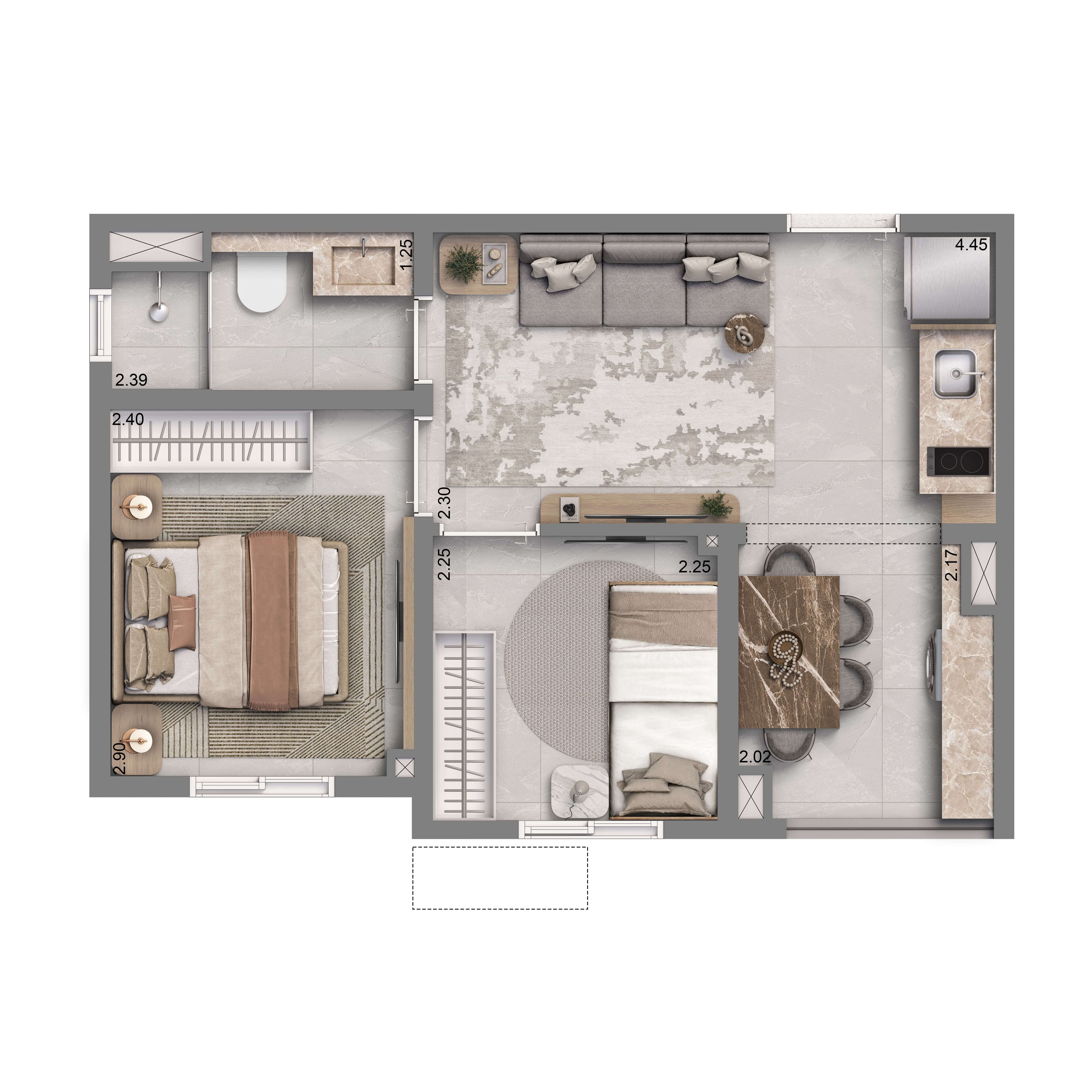 Planta 35m²