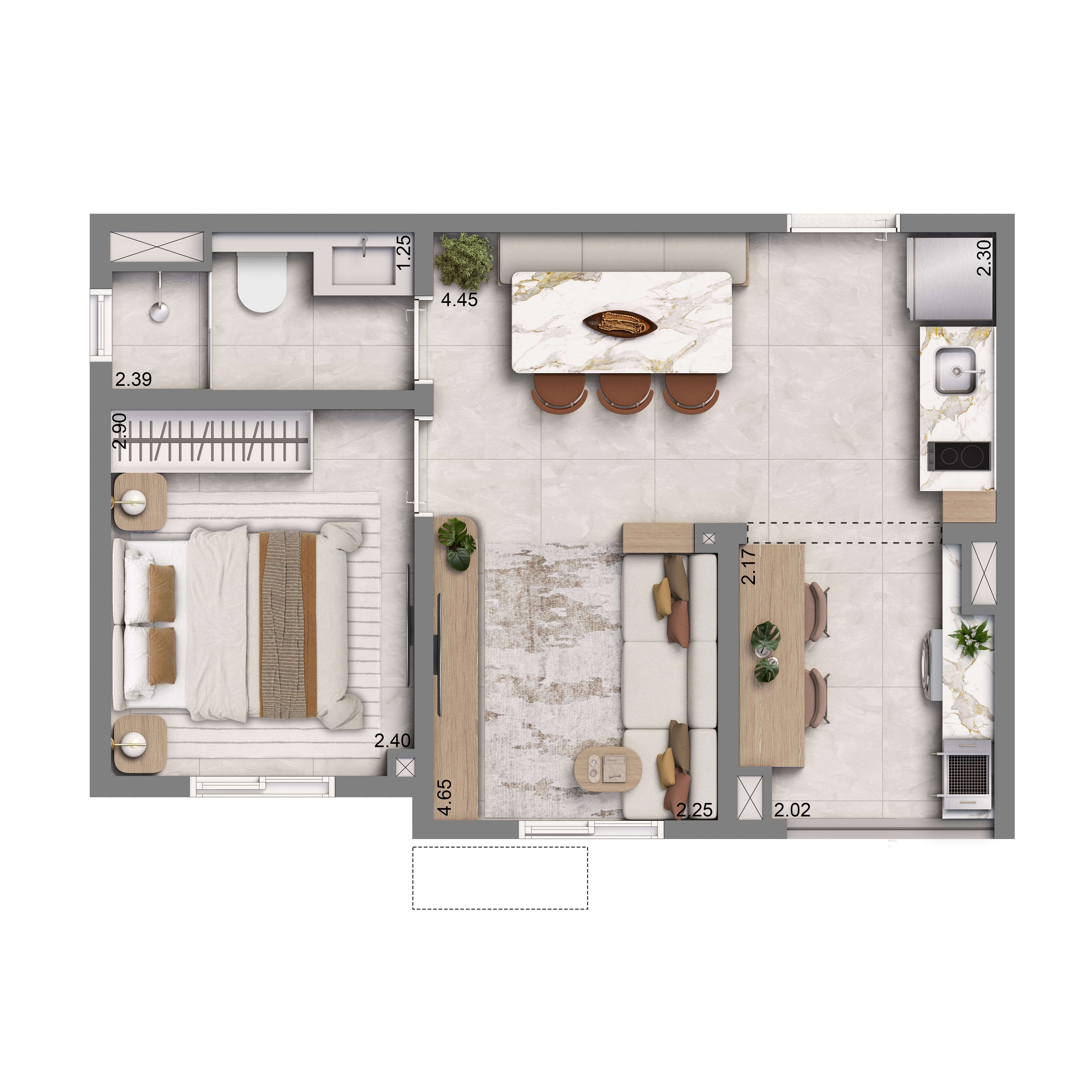 Planta 35m²