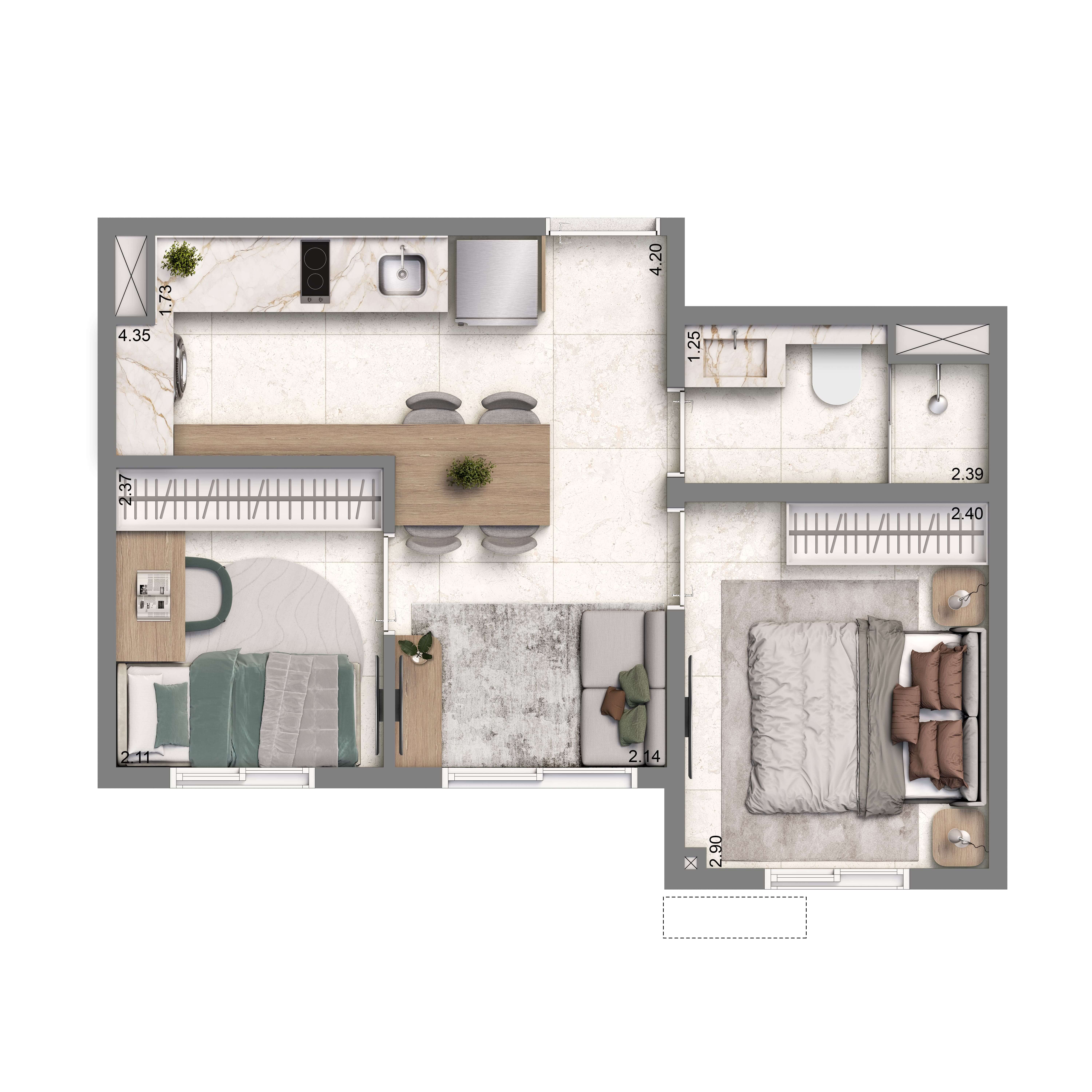 Planta 32m²
