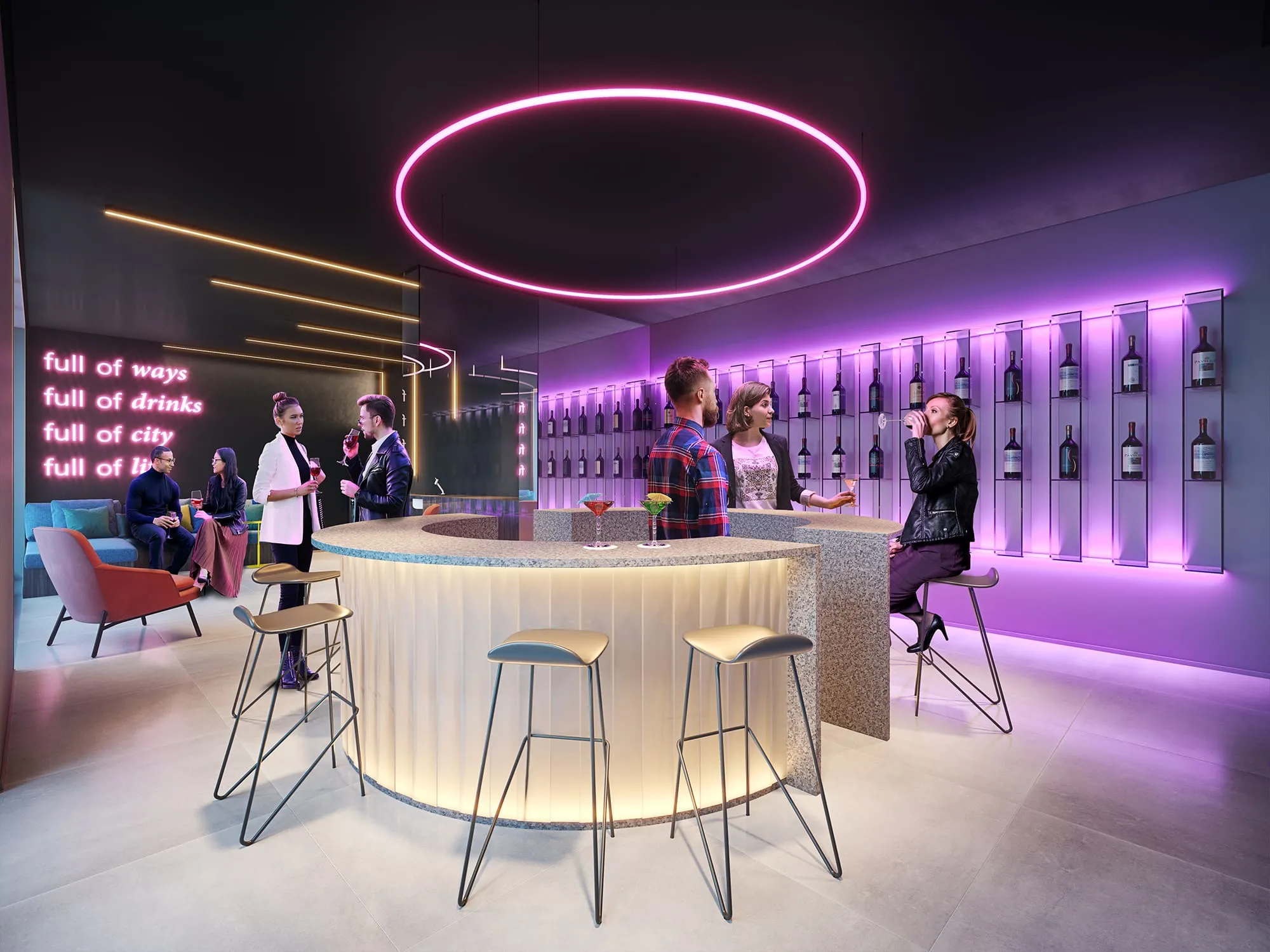 Perspectiva Ilustrada do Bar Beach Tennis