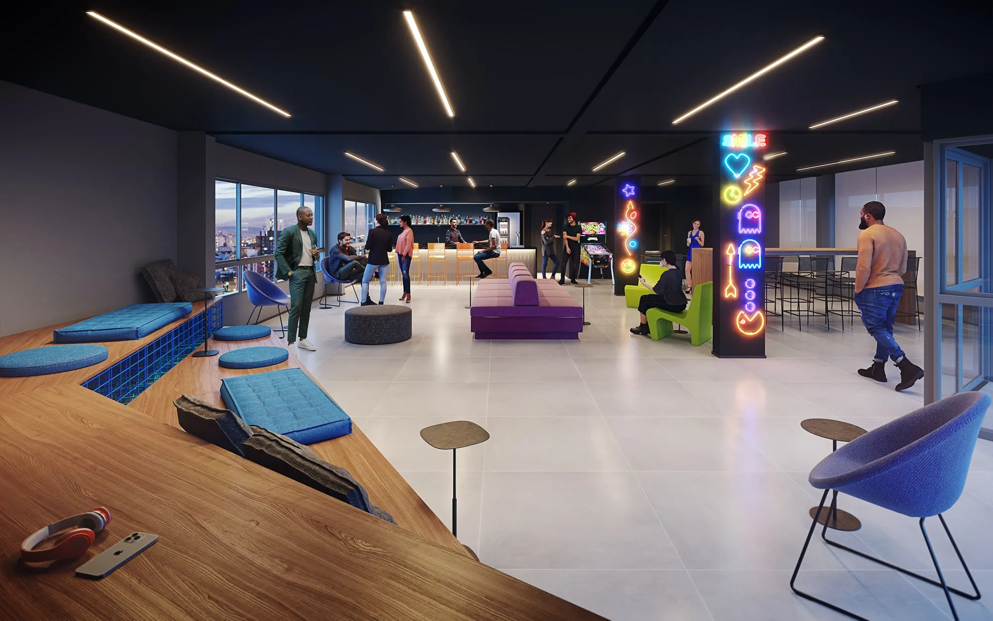 Perspectiva Ilustrada do Sky Lounge