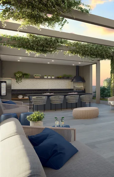 Perspectiva ilustrada da Churrasqueira Living Grand Exclusive 
