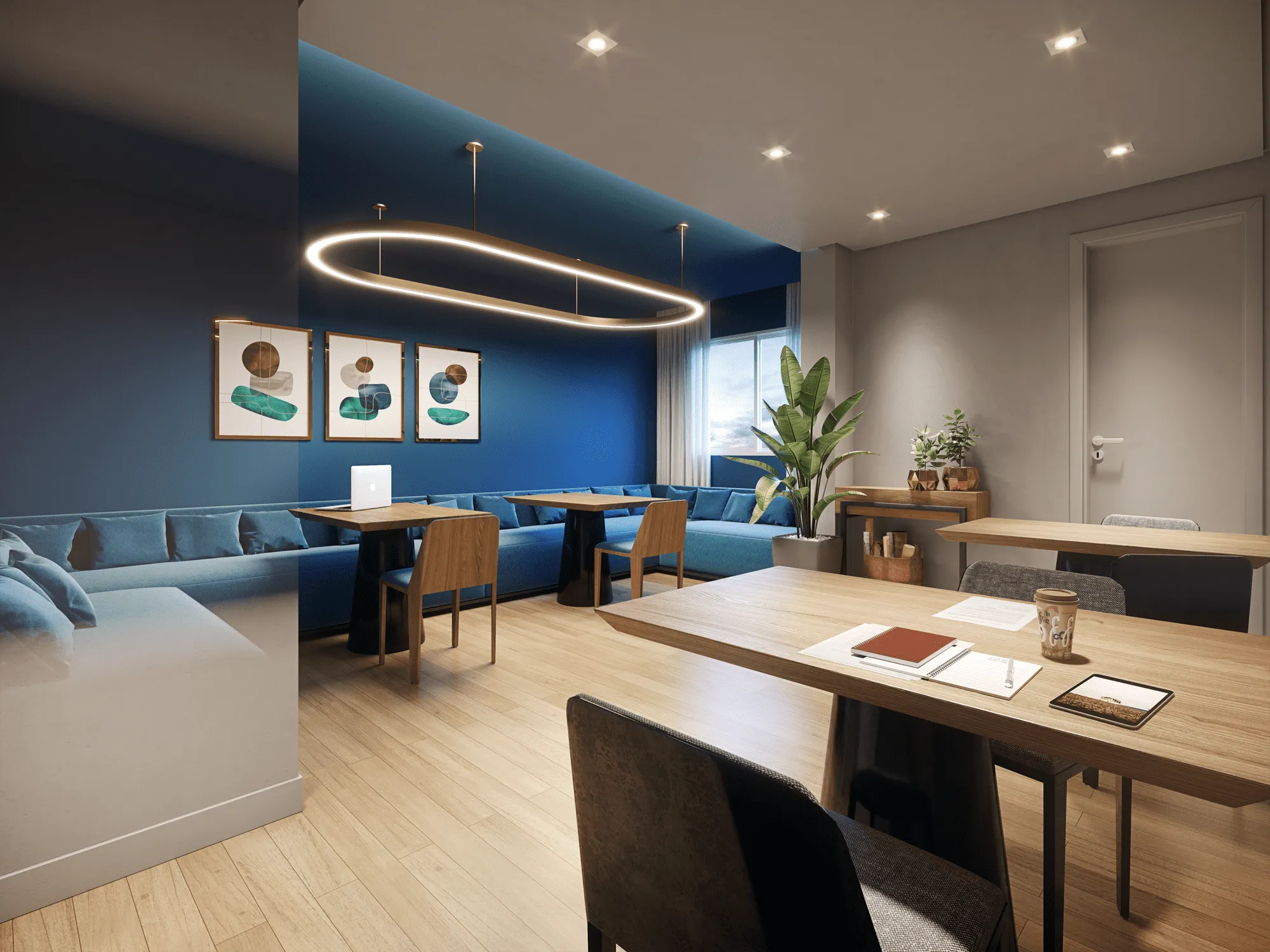 Perspectiva Ilustrada do Coworking