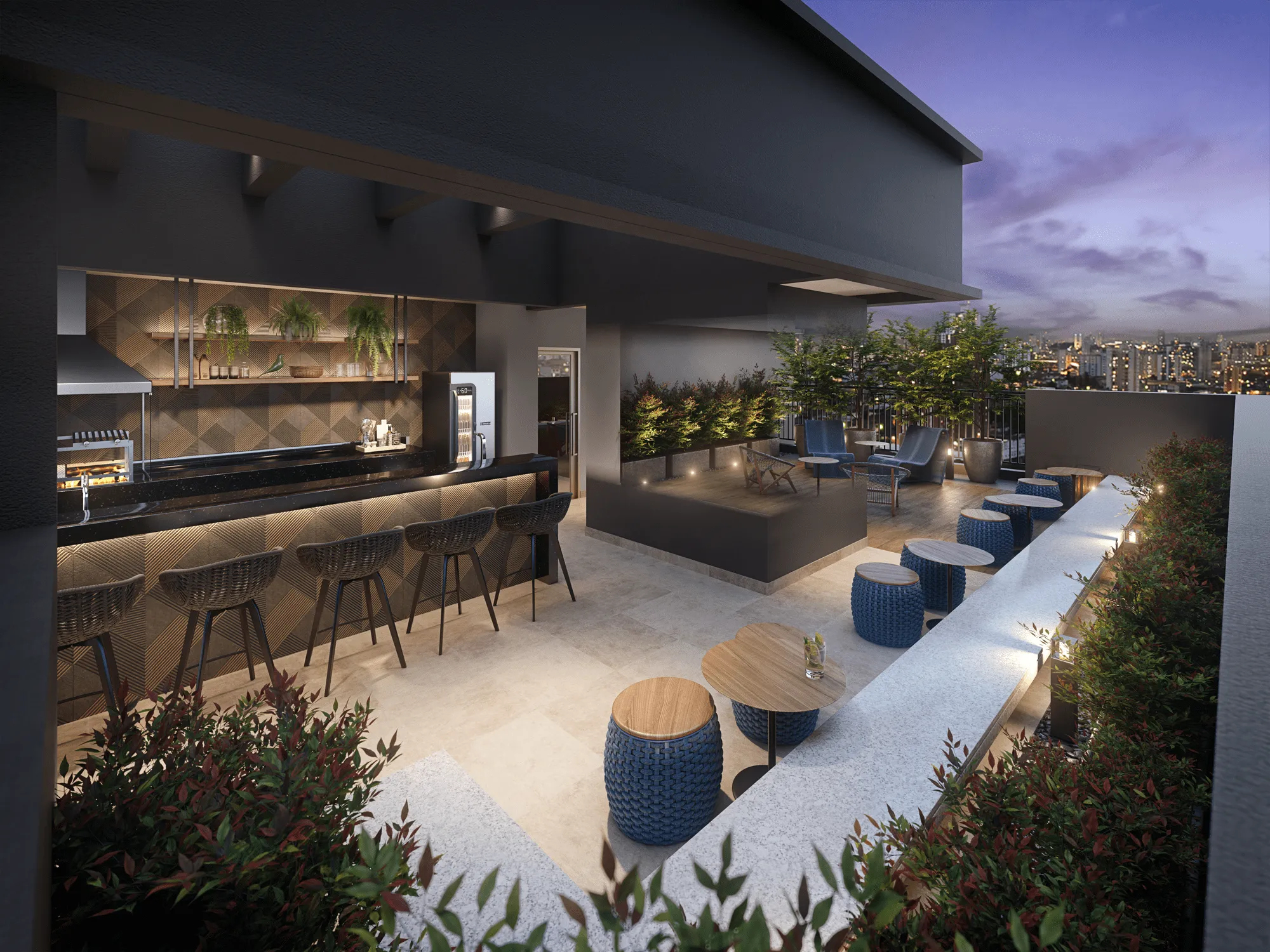 Perspectiva Ilustrada Skybar & Barbecue Rooftop