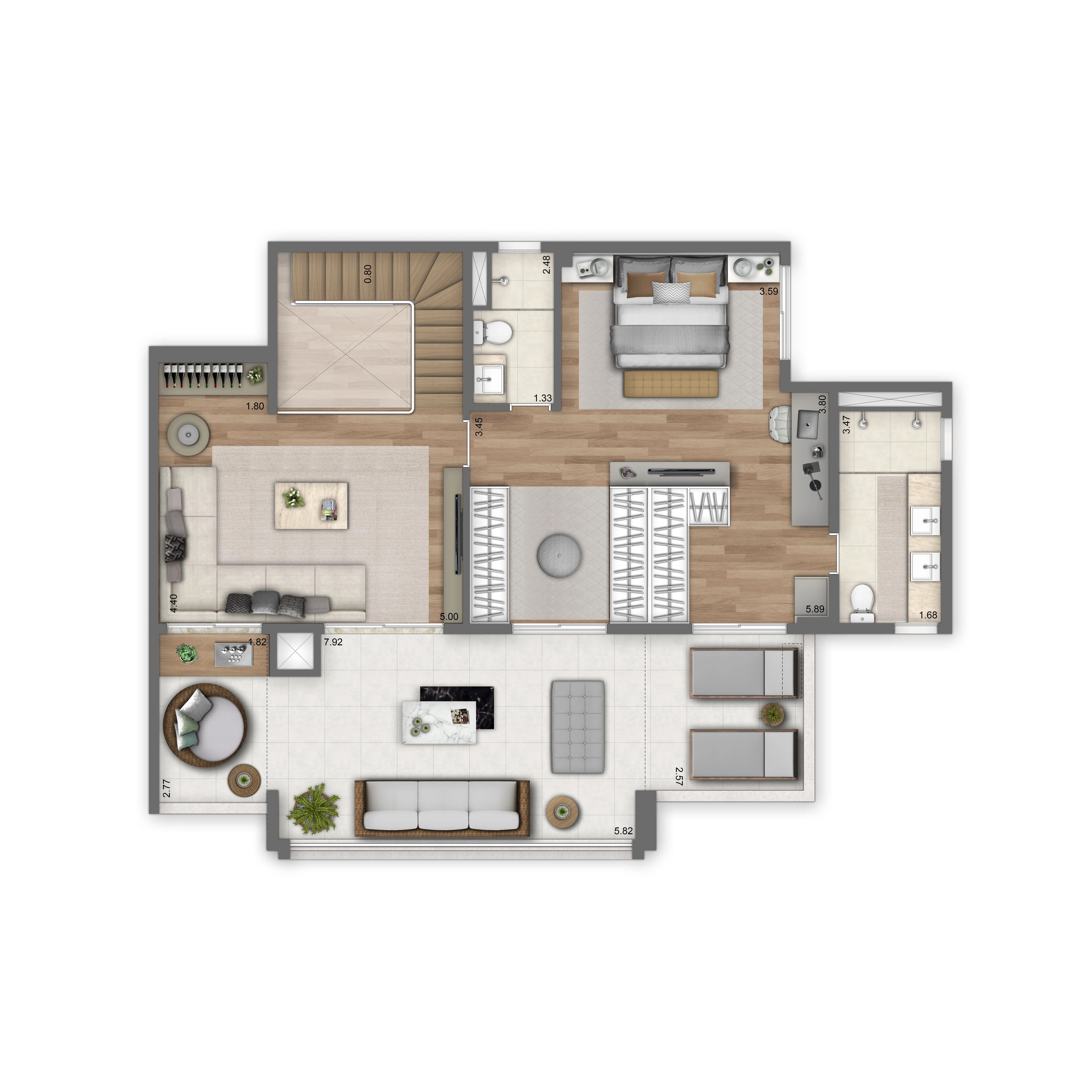 Planta Duplex Superior | 4 Suítes
