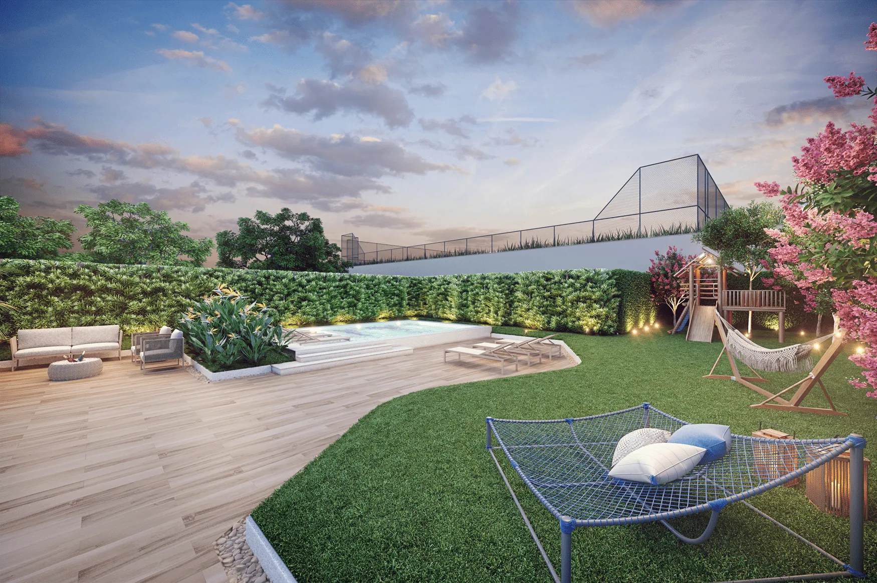 Perspectiva Ilustrada do Family House - Externo