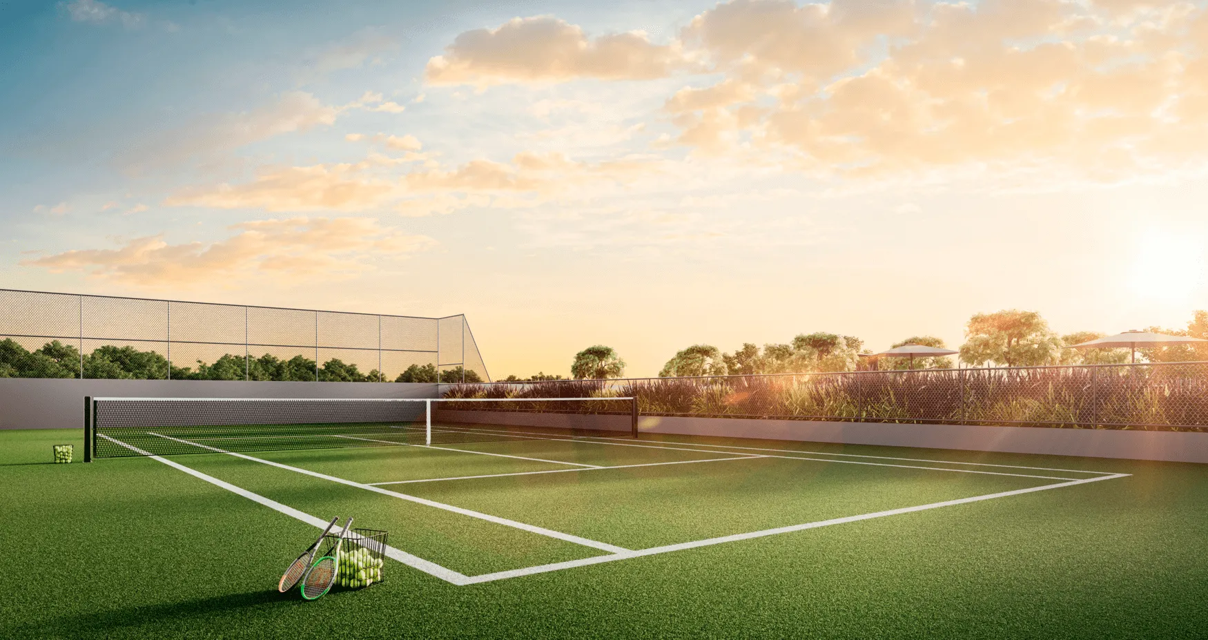 Perspectiva Ilustrada do Tennis Court