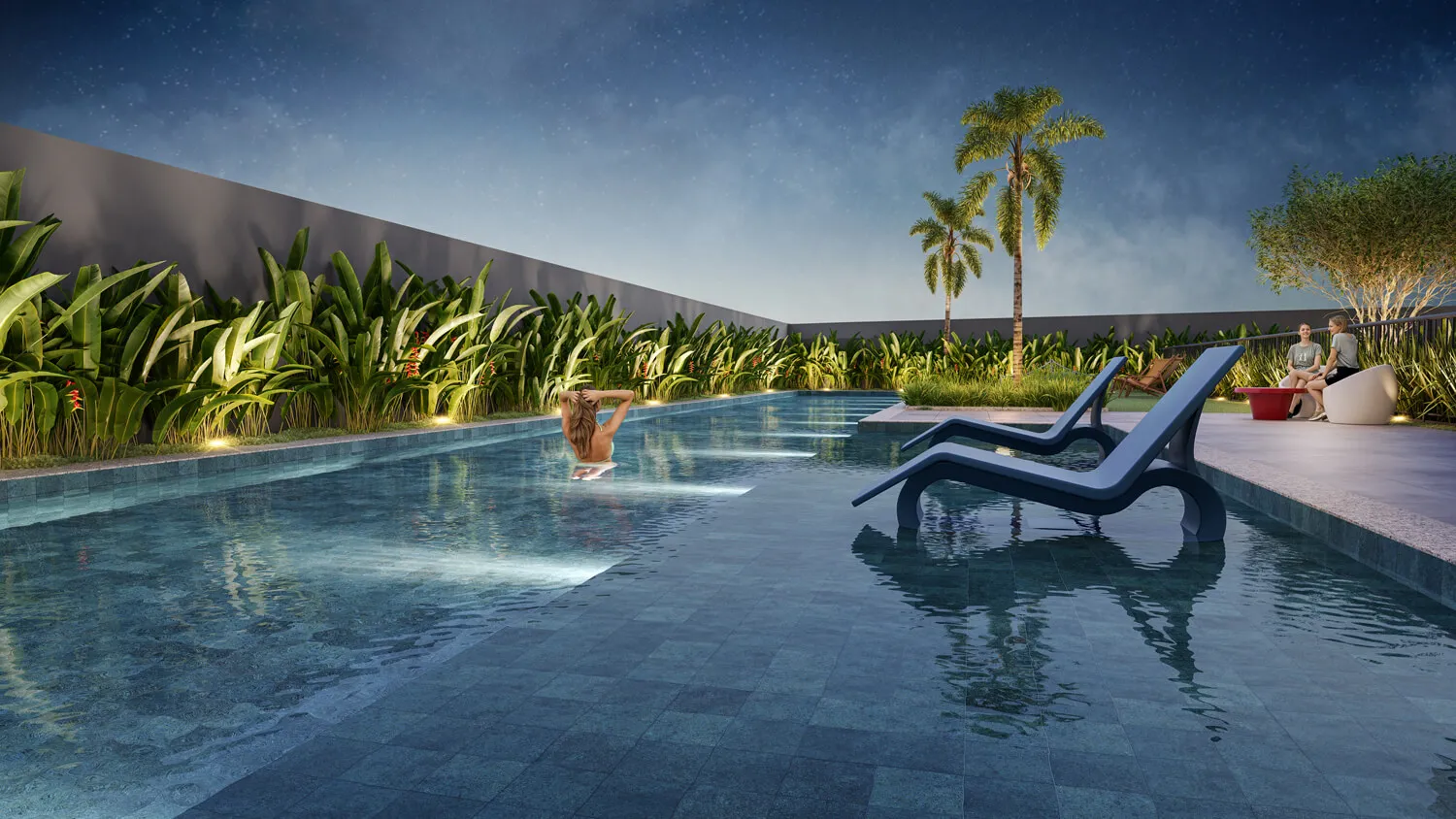 Perspectiva Ilustrada da Swimming Pool