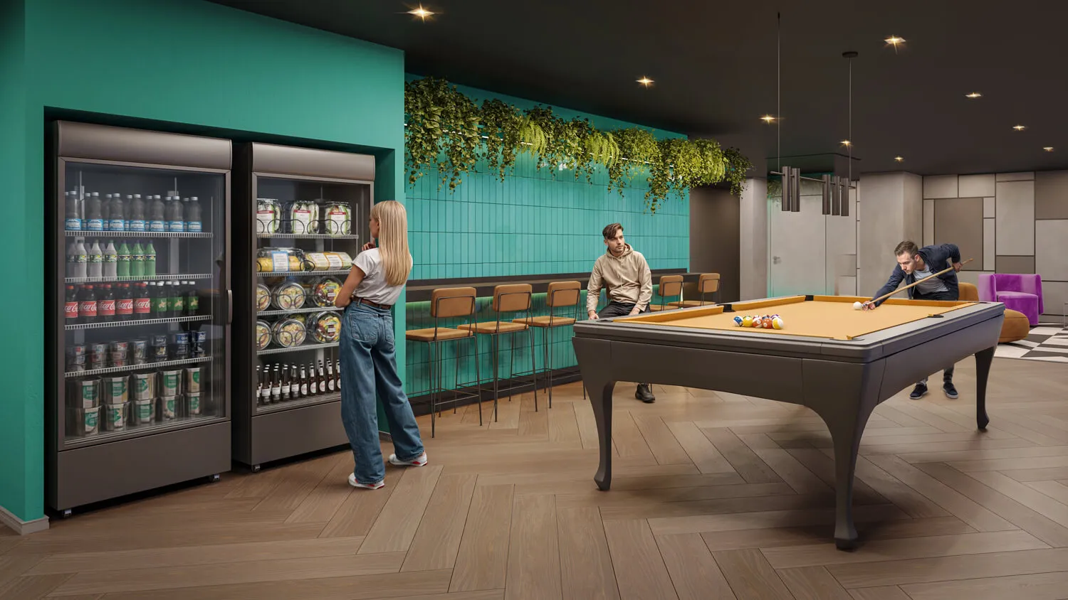 Perspectiva Ilustrada do Lounge Bar