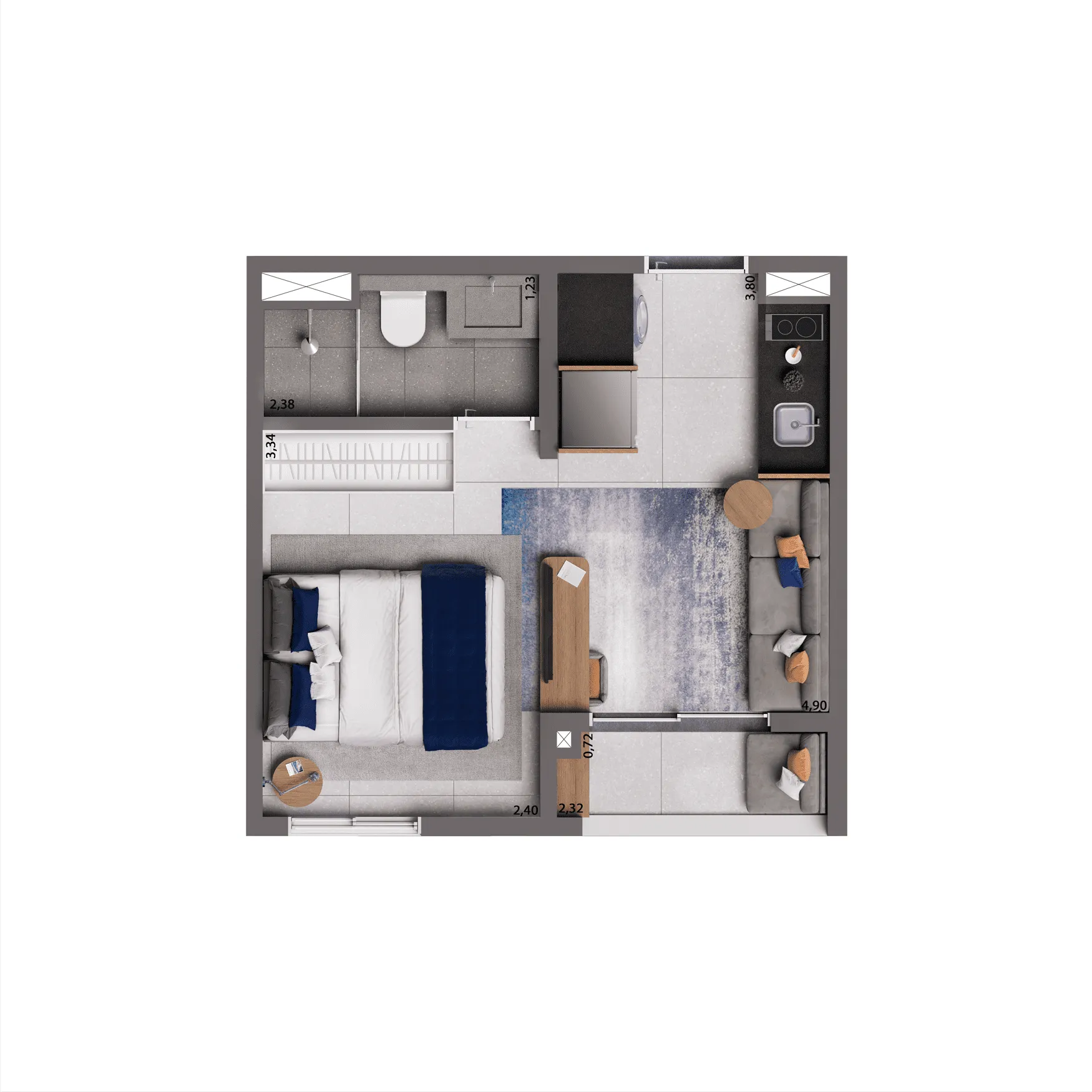 Planta Tipo 25m² | 1 dorm.