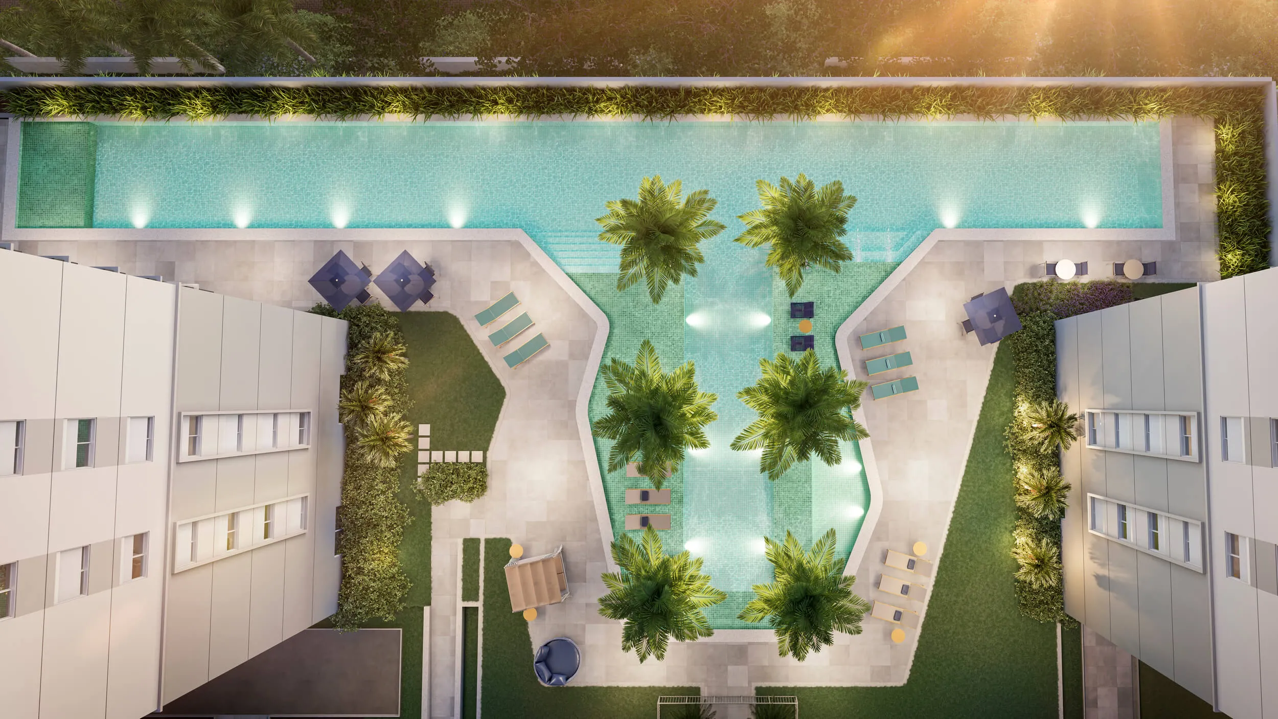 Perspectiva Ilustrada da Piscina Aérea