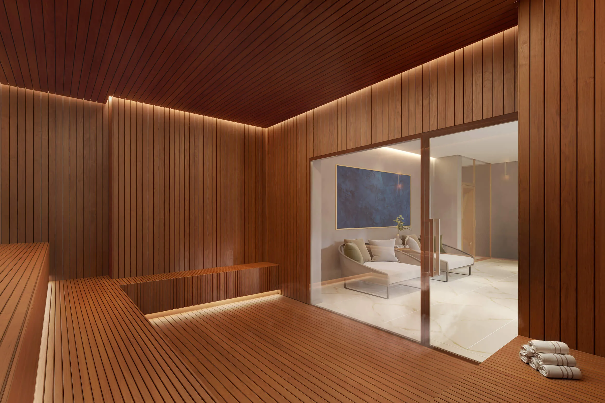 Perspectiva Ilustrada da Sauna & Spa