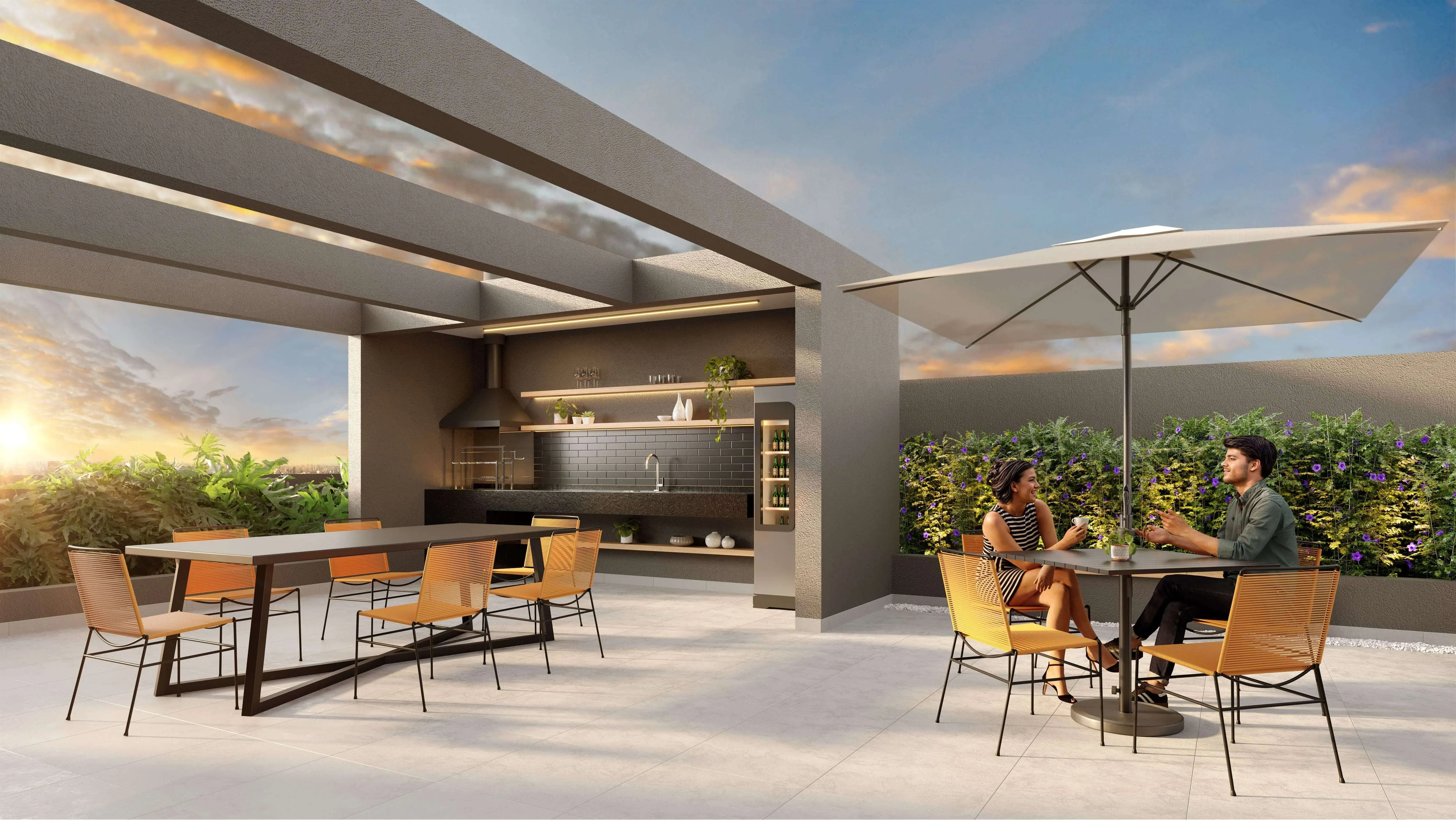 Perspectiva Ilustrada do Sky Lounge & Grill