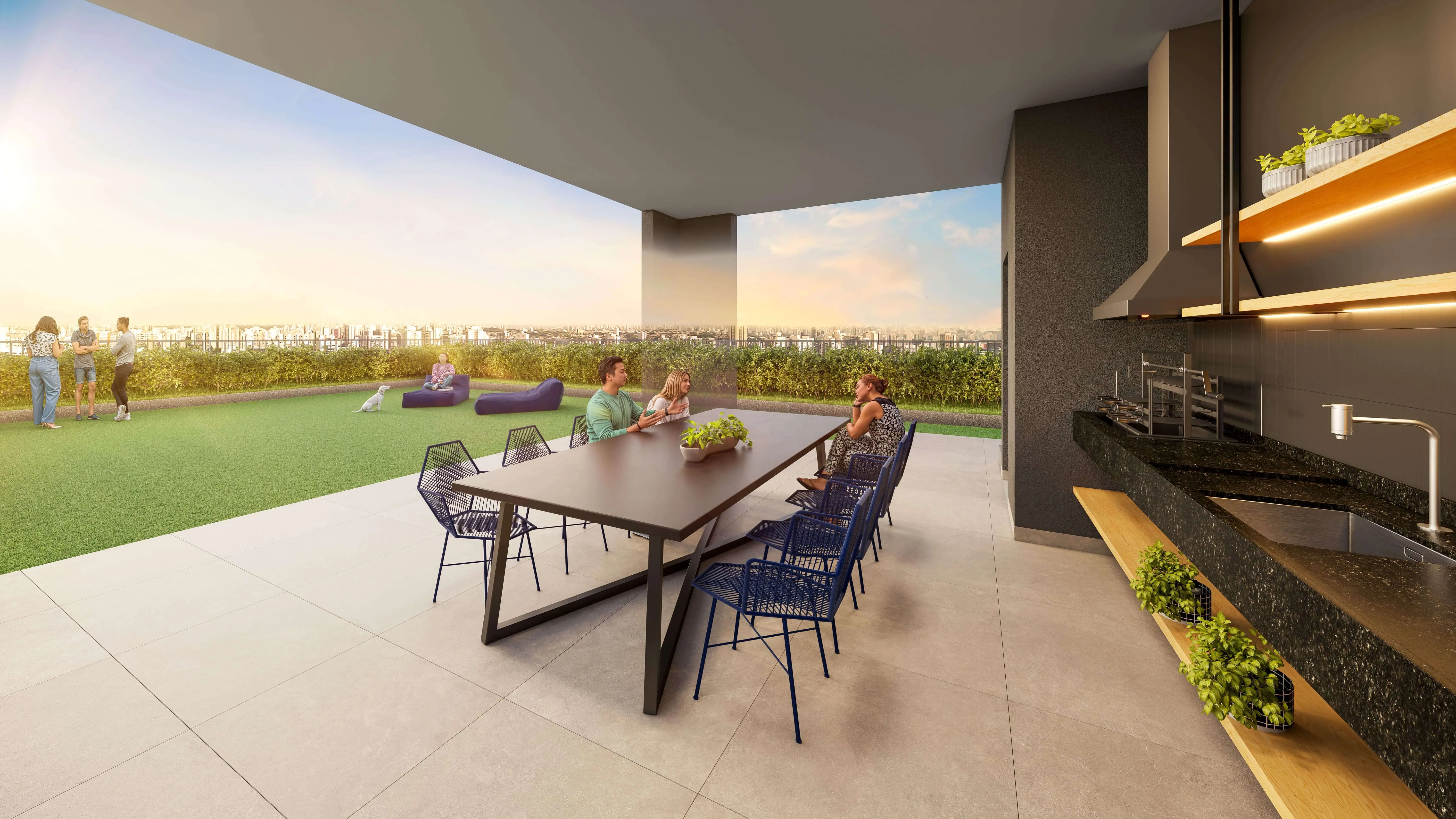 Perspectiva Ilustrada do Sky Lounge & Grill