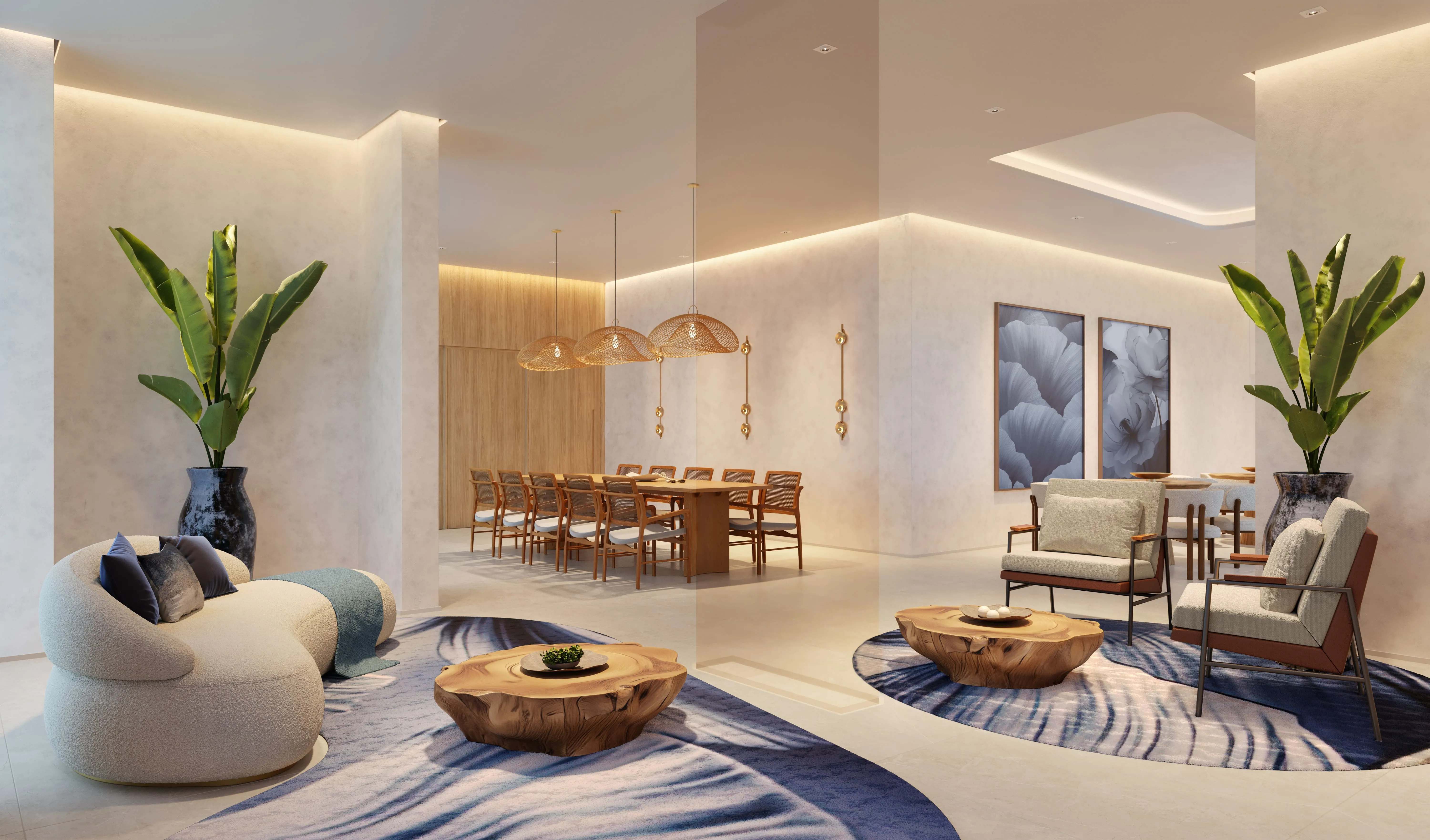 Perspectiva Ilustrada da Guest Lounge