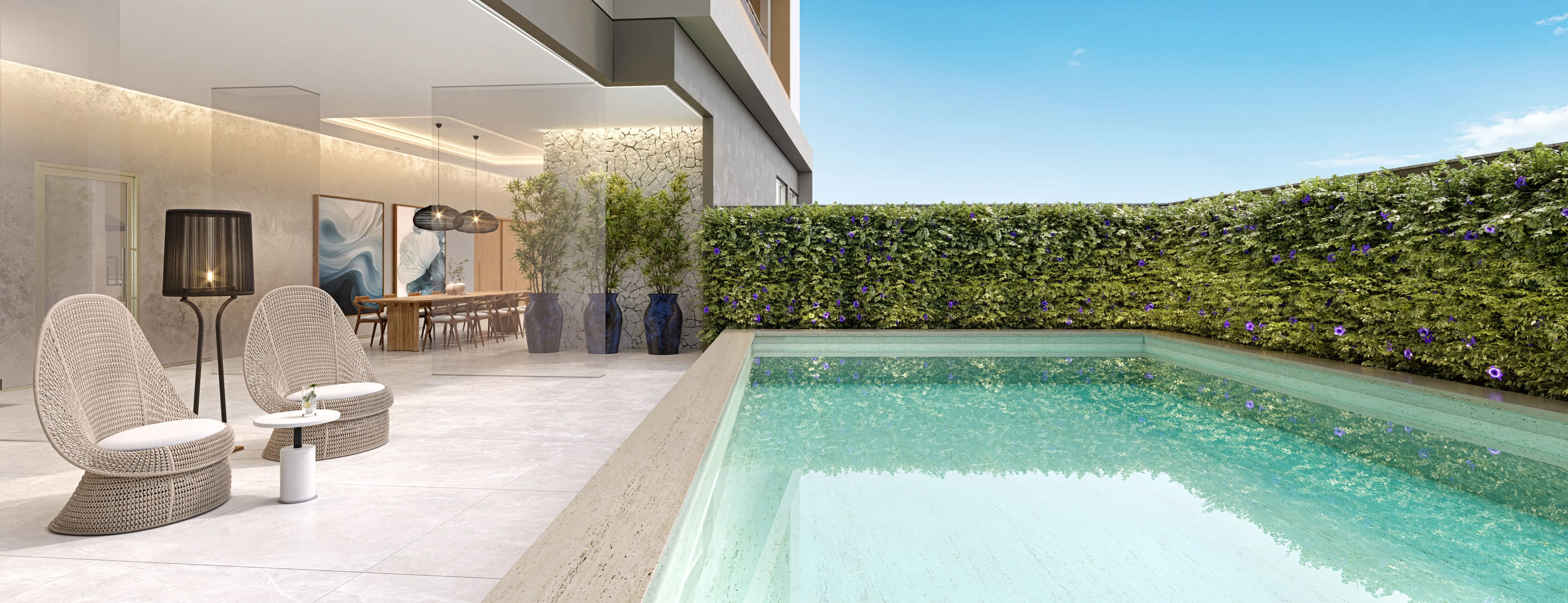 Perspectiva Ilustrada do Private Pool House