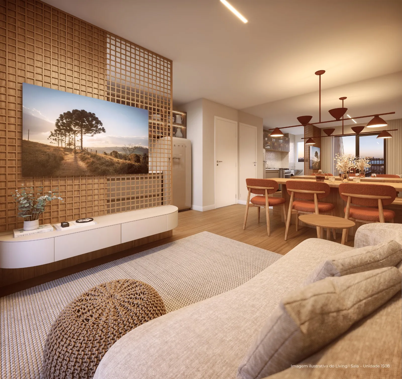 Imagem ilustrativa do Living da Sala – Unidade 1508