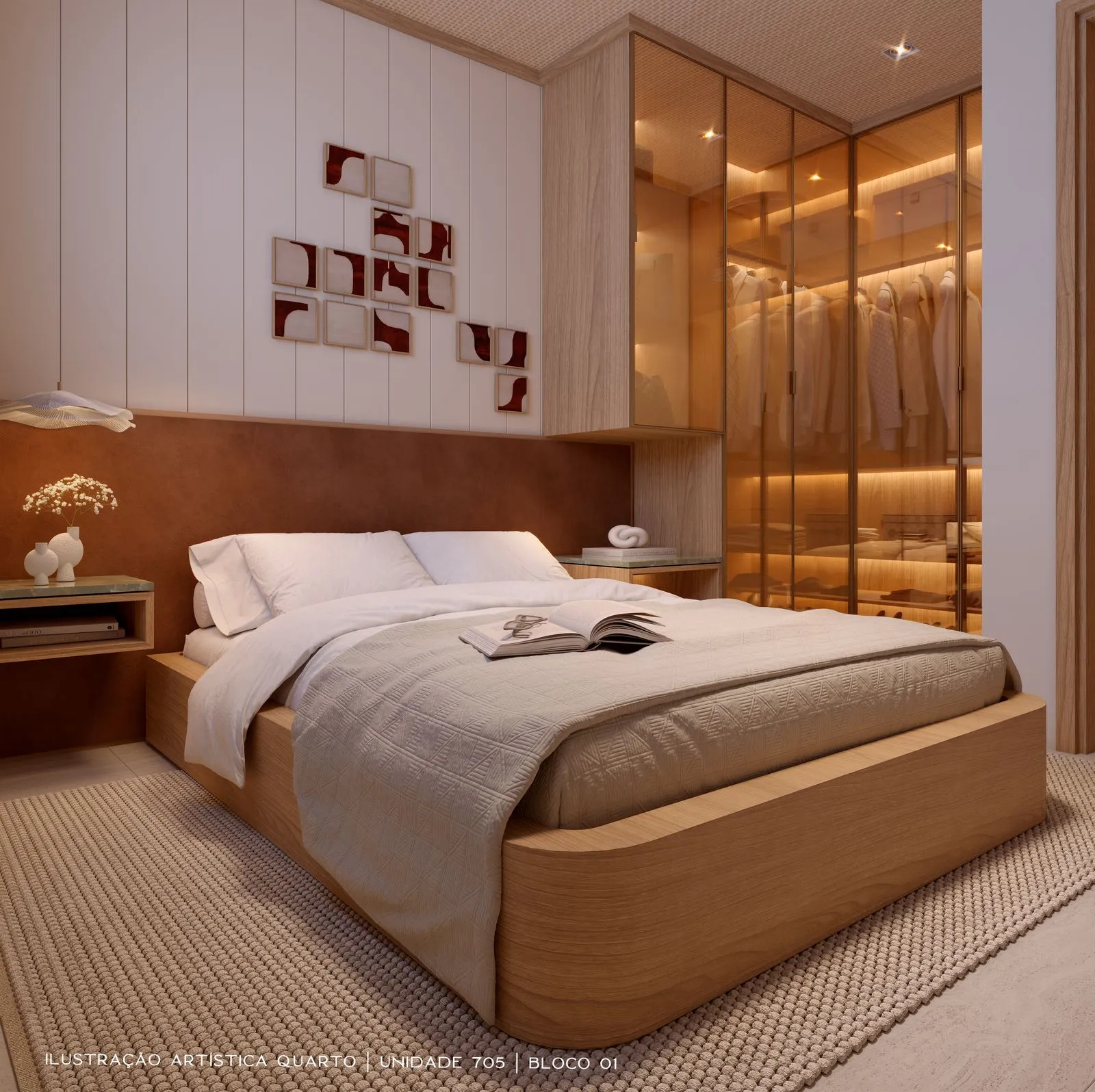  Ilustração Artística Quarto Unidade 705 Bloco 01 