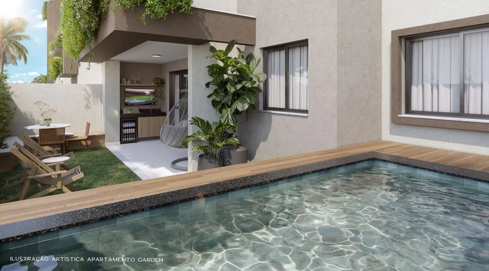  Ilustração Artística Apartamento Garden