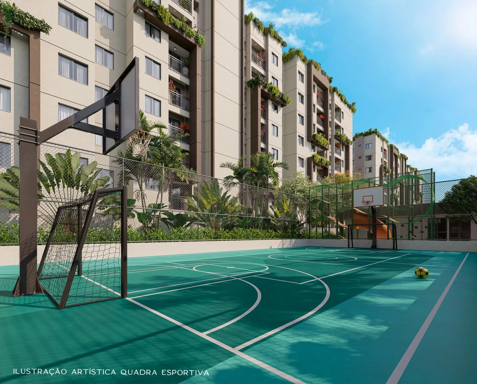  Ilustração Artística Quadra Esportiva