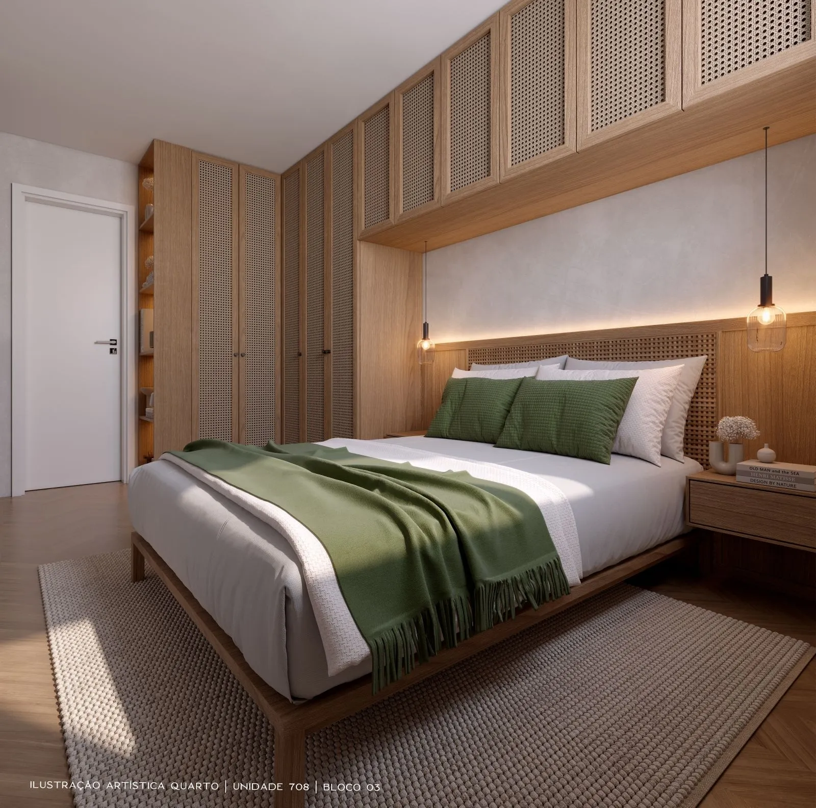  Ilustração Artística Quarto Unidade 708 Bloco 03