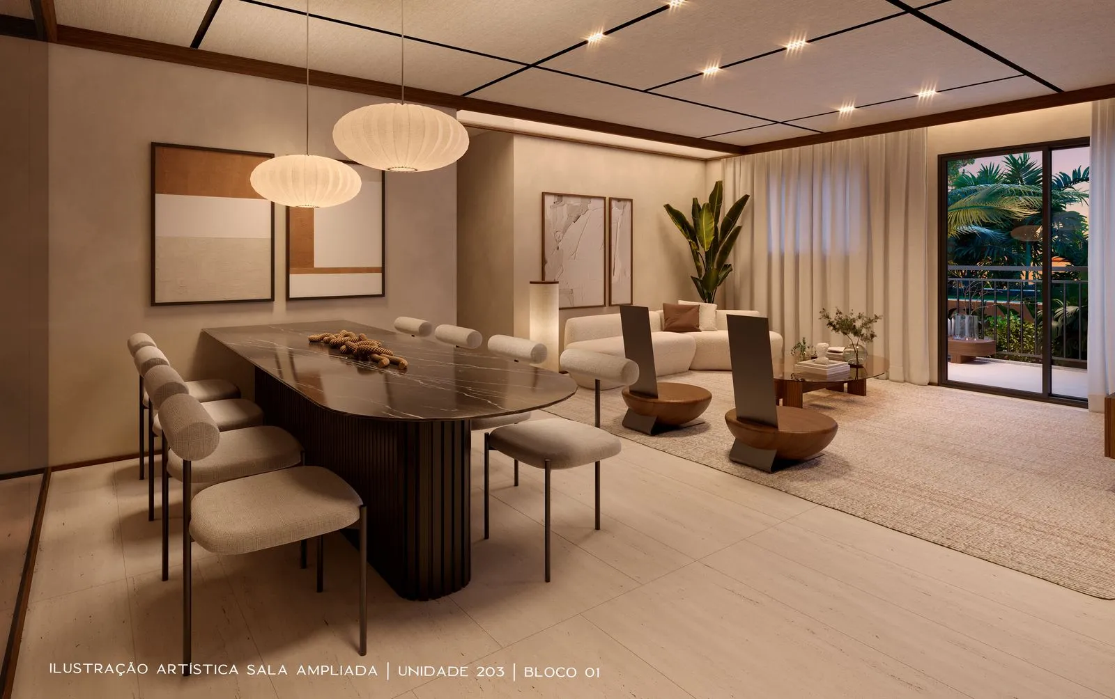  Ilustração Artística Sala ampliada Unidade 203 Bloco 1 