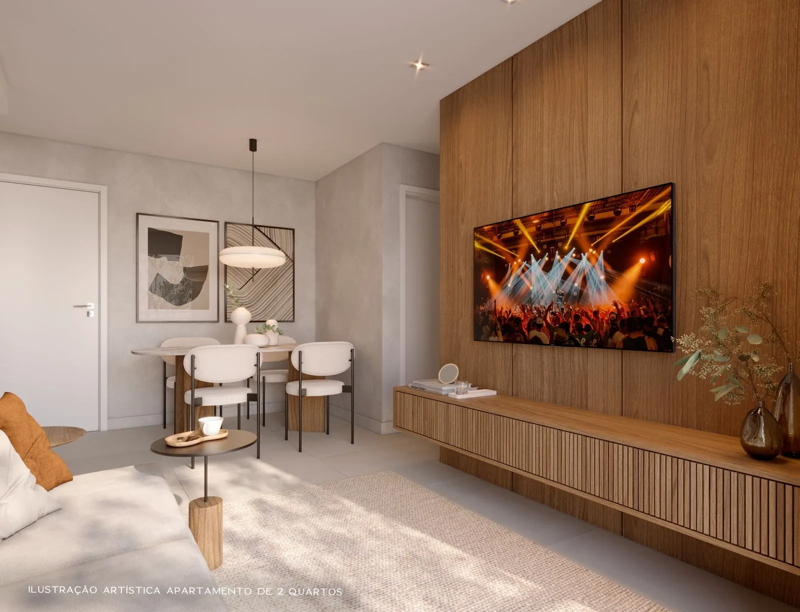  Ilustração Artística Apartamento de 2 Quartos