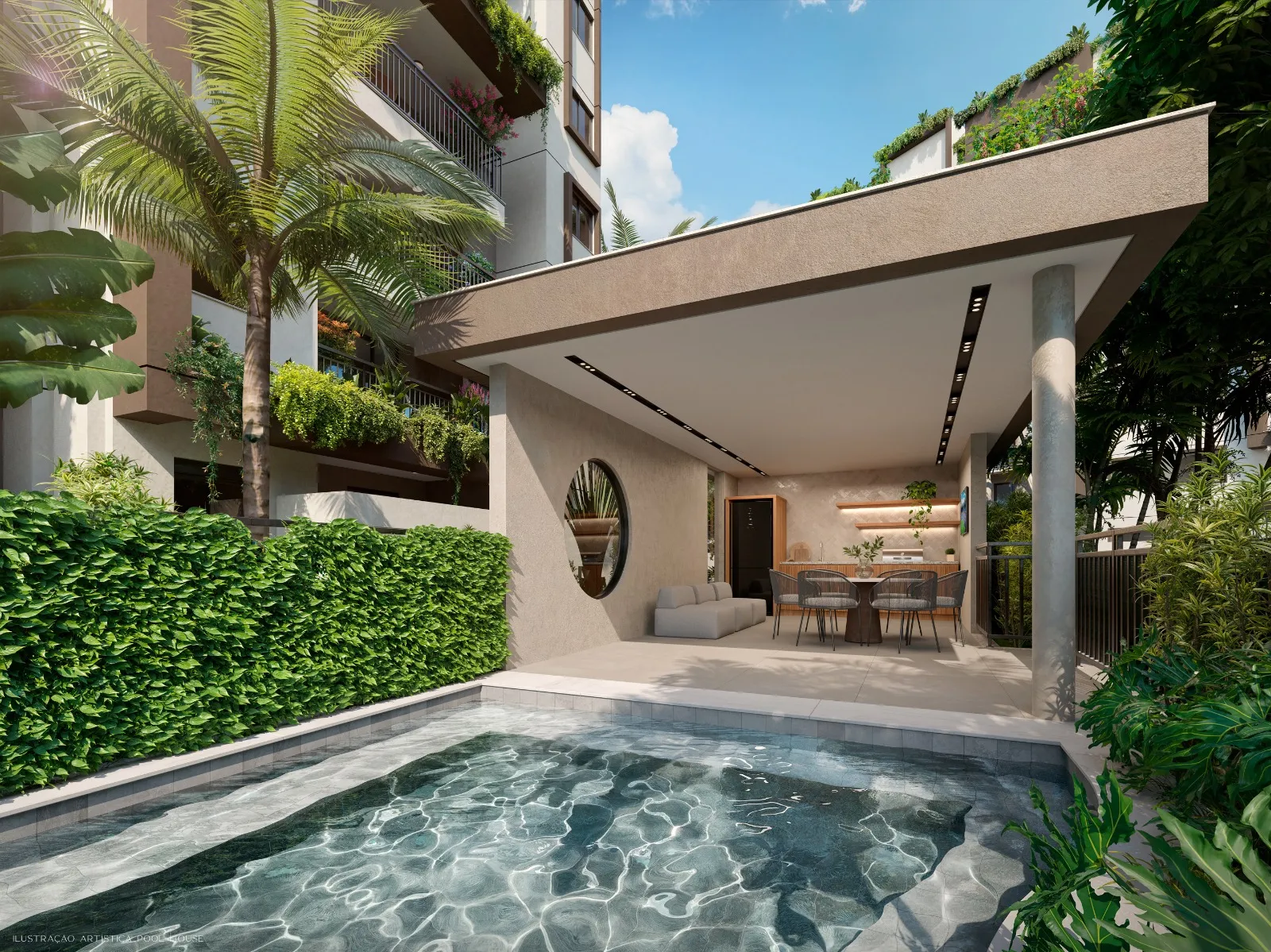  Ilustração Artística Pool House