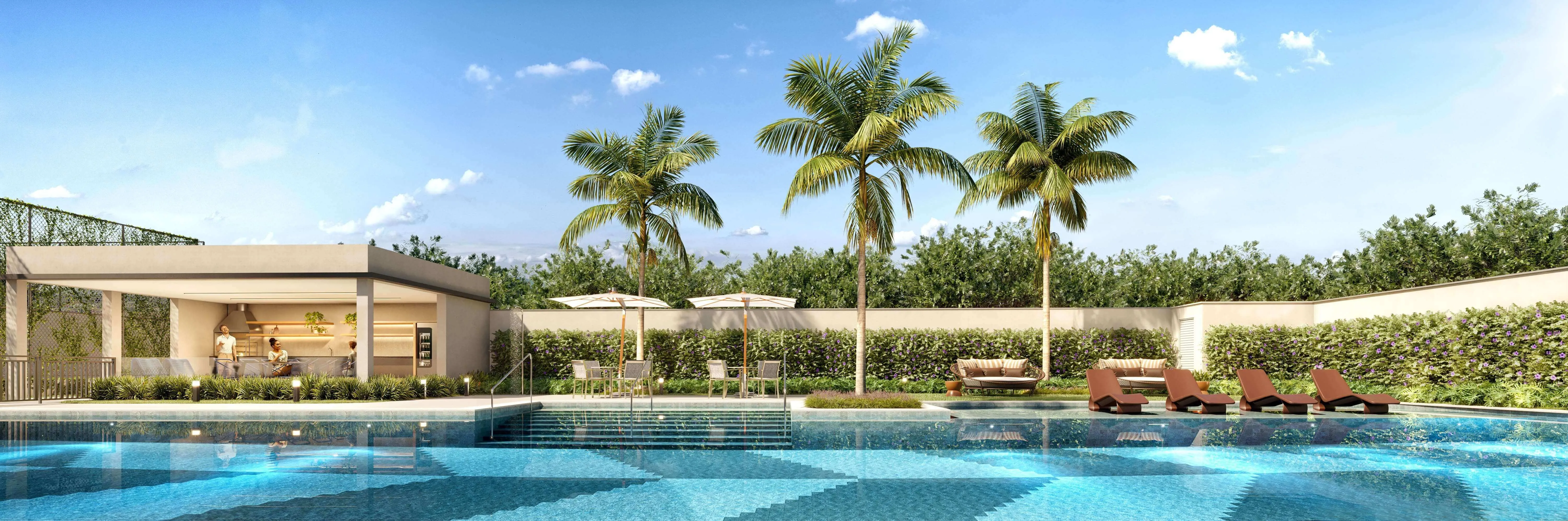 Perspectiva Ilustrada | Swmming Pool, Pool Deck, Pool Garden, Beach Barbecue