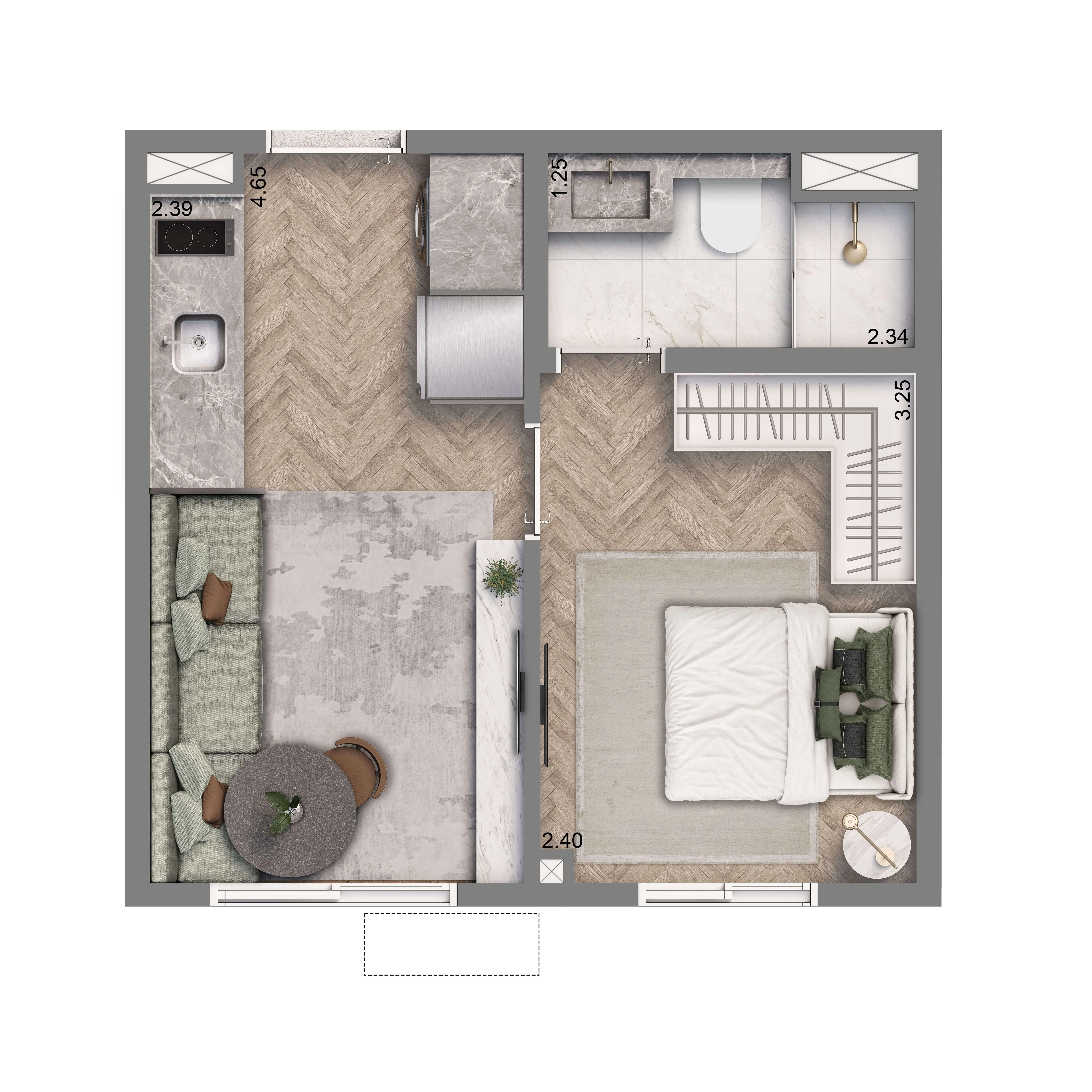 Planta 24m²