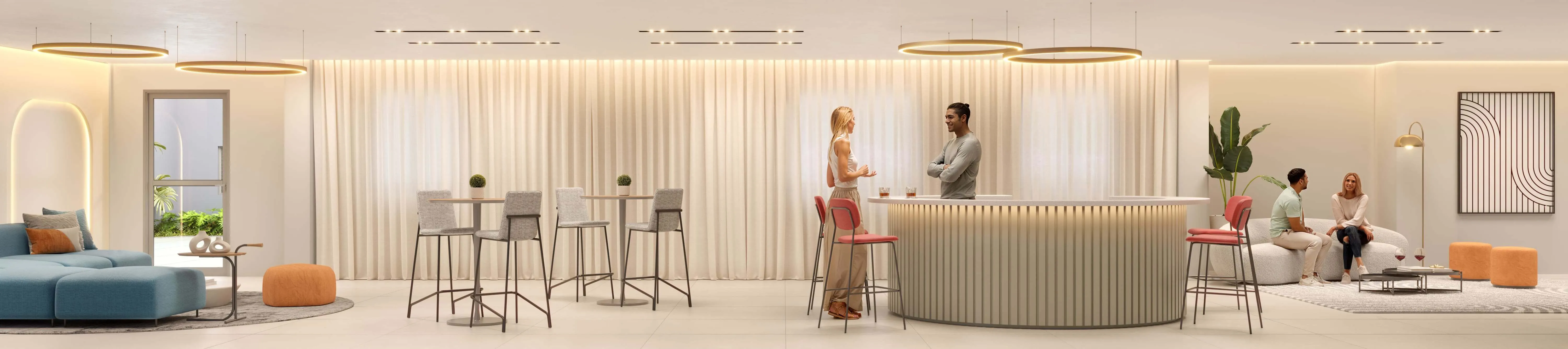 Perspectiva ilustrada do Nightclub & Coworking