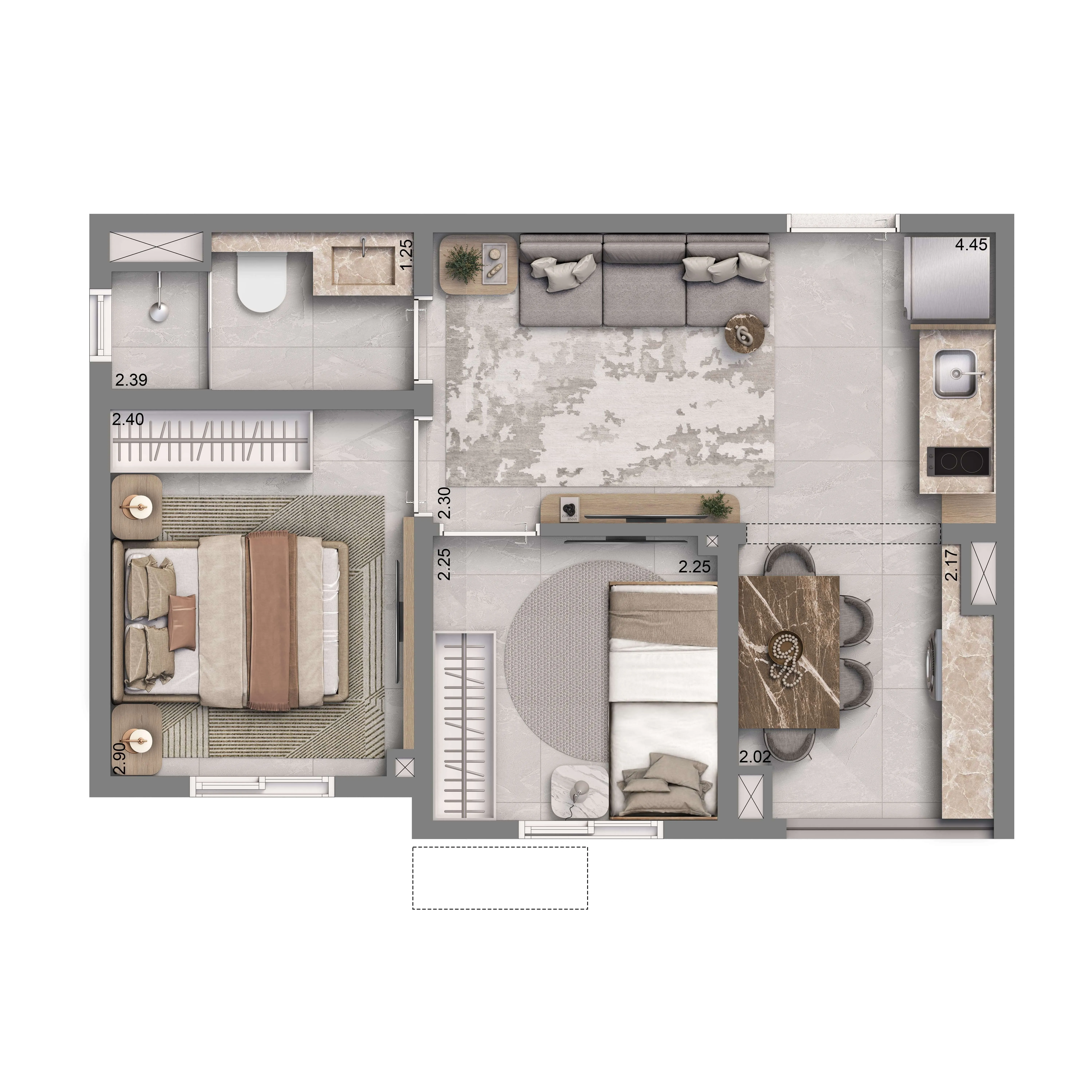 Planta 35m²