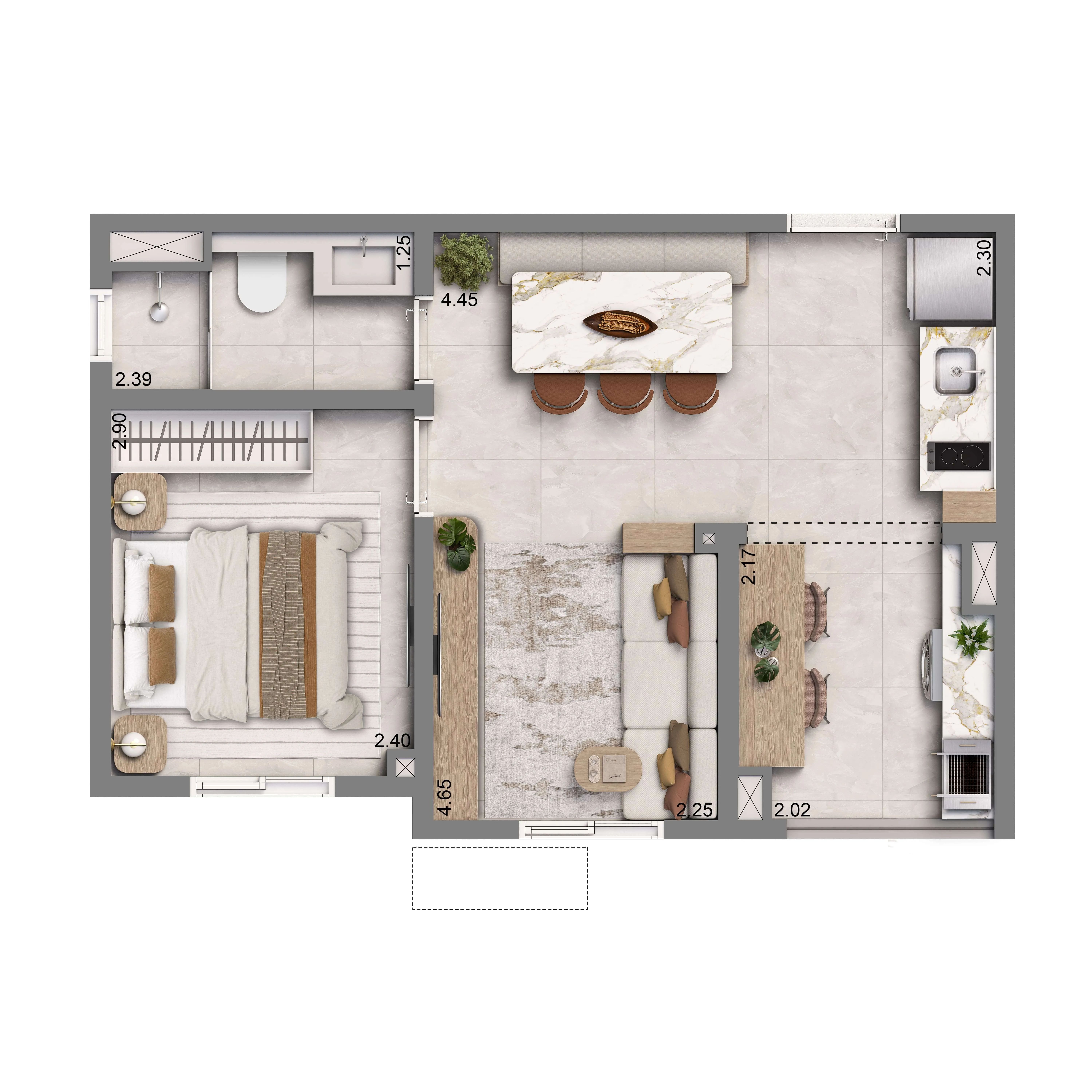 Planta 35m²