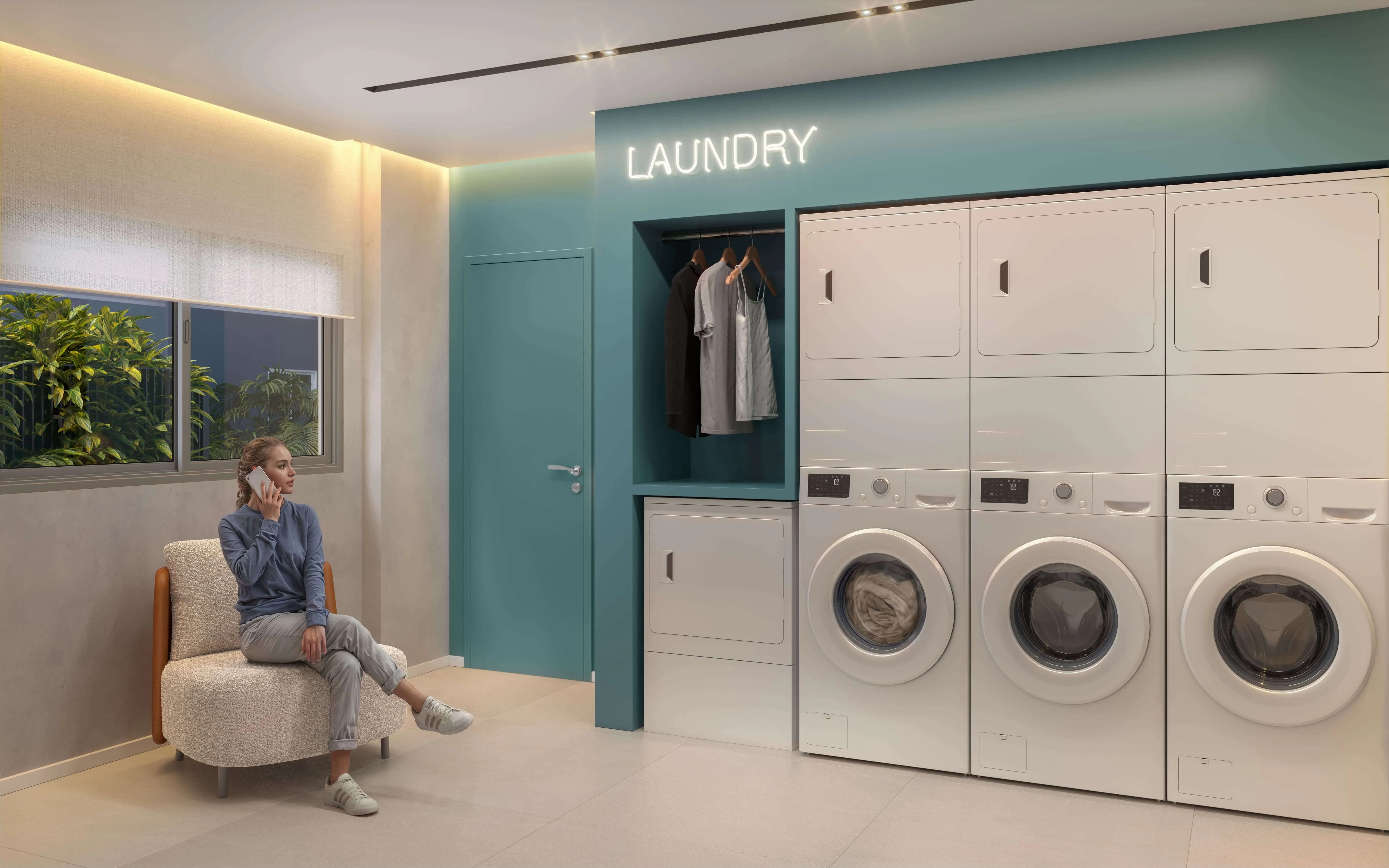 Perspectiva ilustrada da Laundry