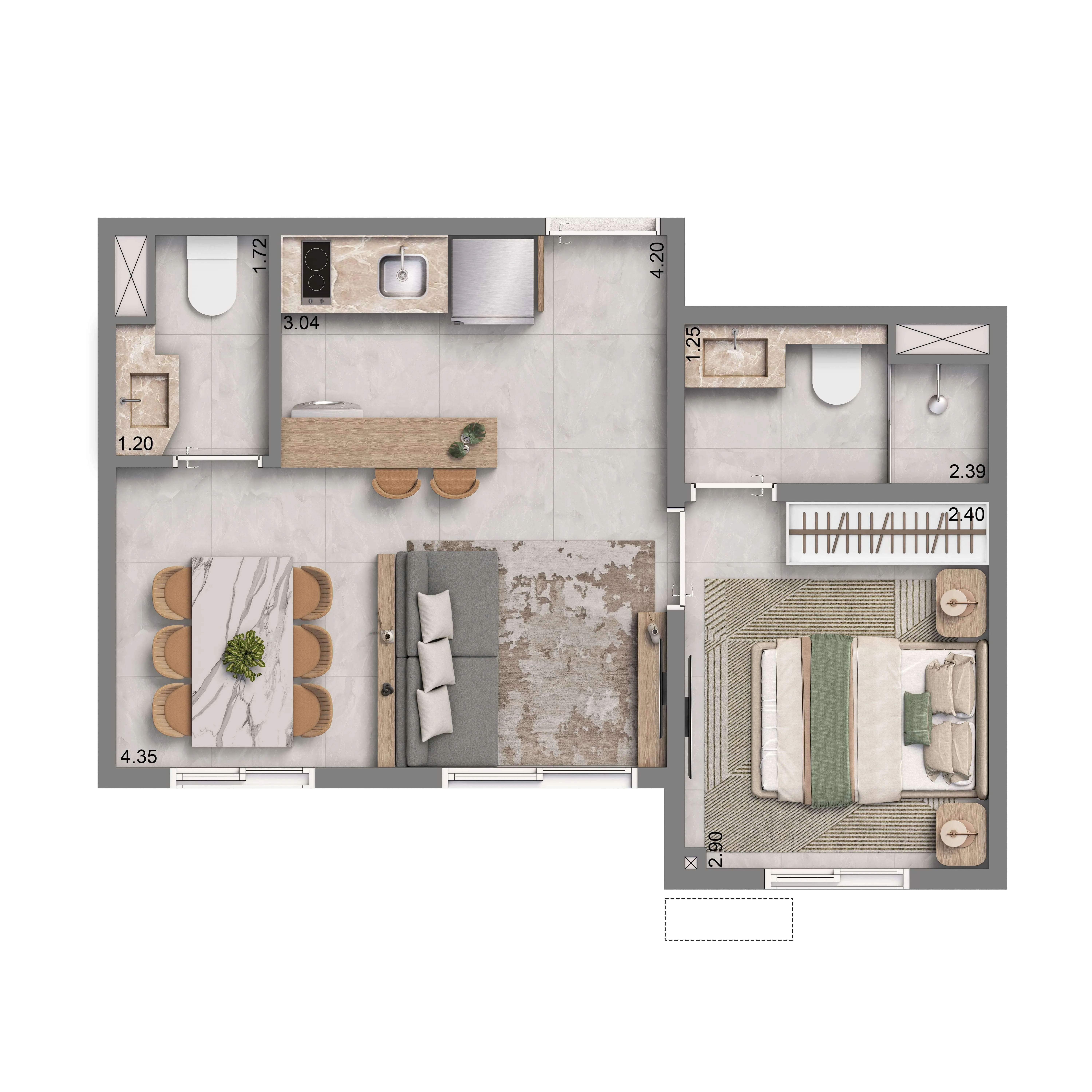 Planta 32m²