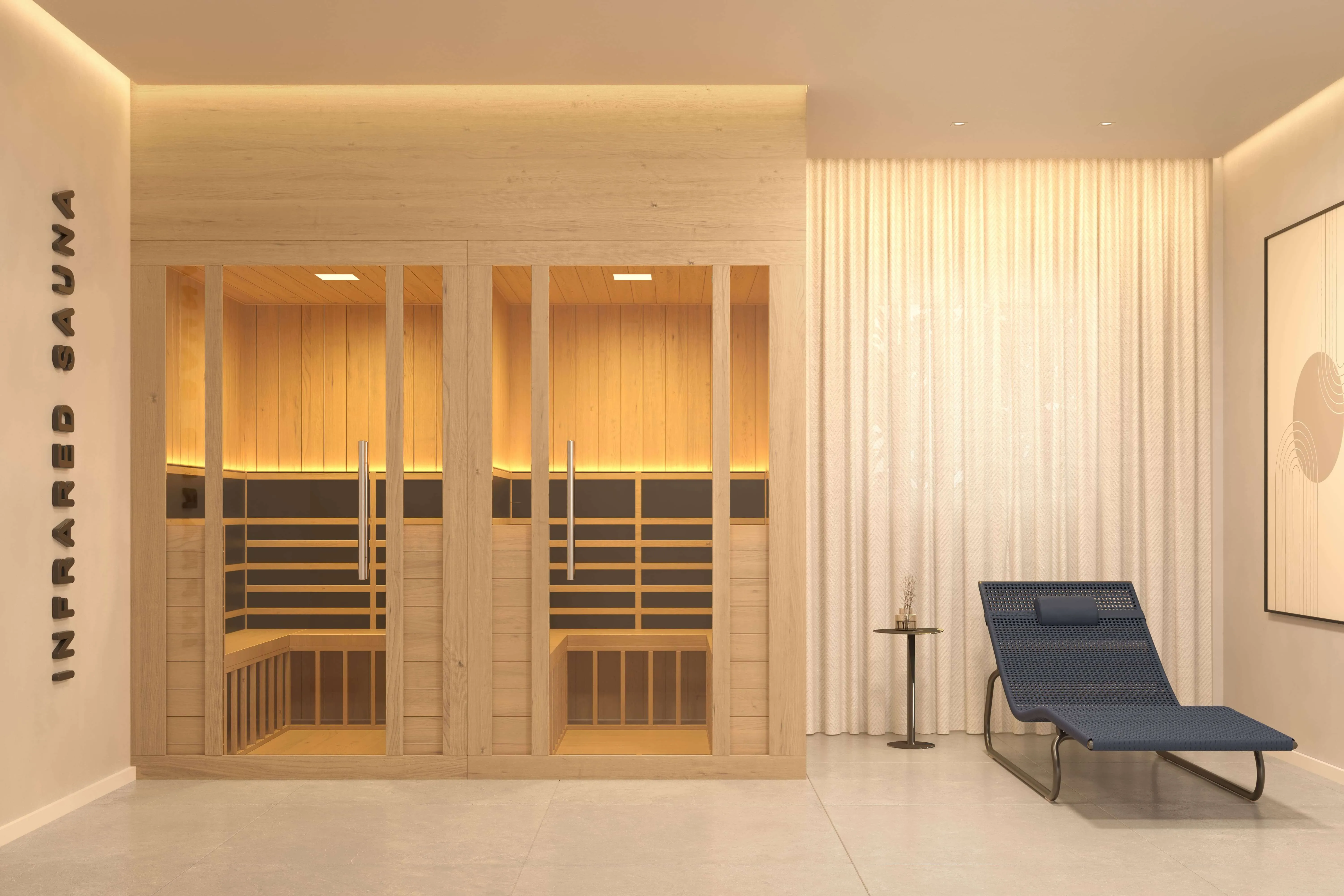 Perspectiva ilustrada da Infrared Sauna