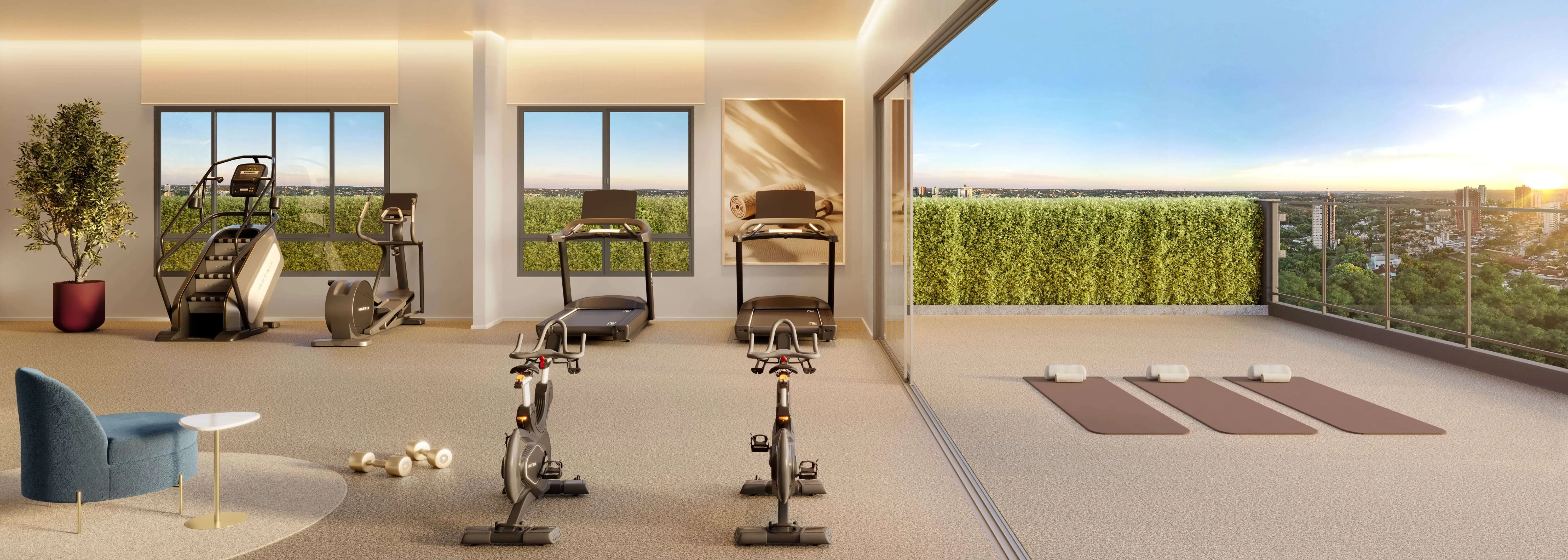 Perspectiva Ilustrada | Fitness Rooftop